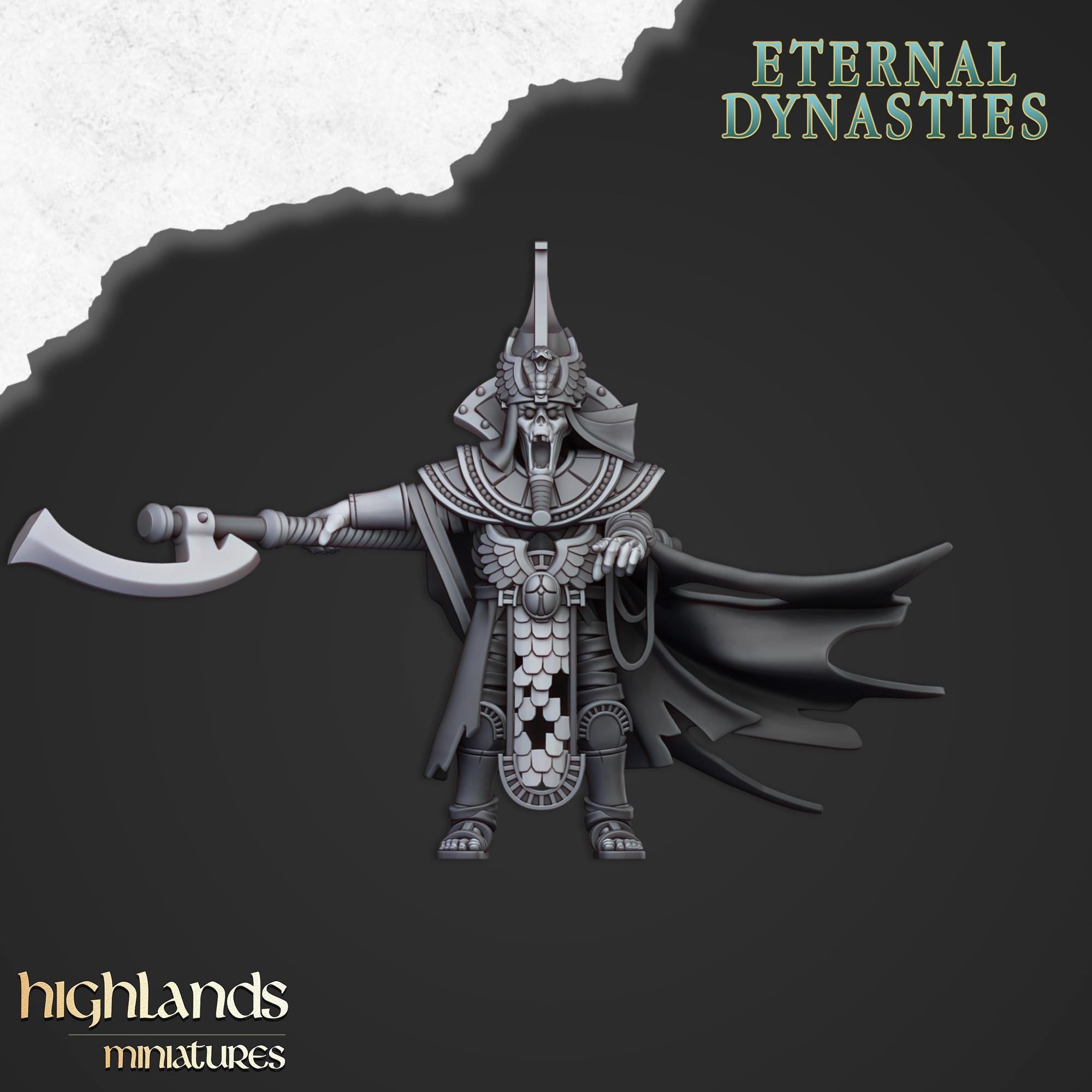 Eternal Pharaoh on chariot - Highlands Miniatures