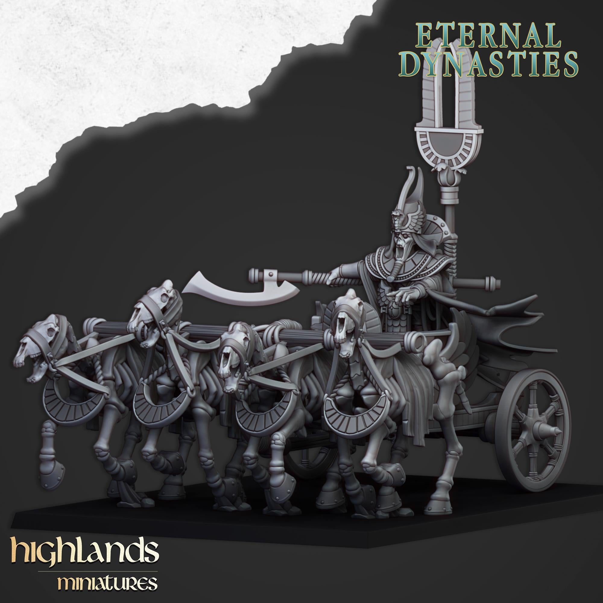 Eternal Pharaoh on chariot - Highlands Miniatures