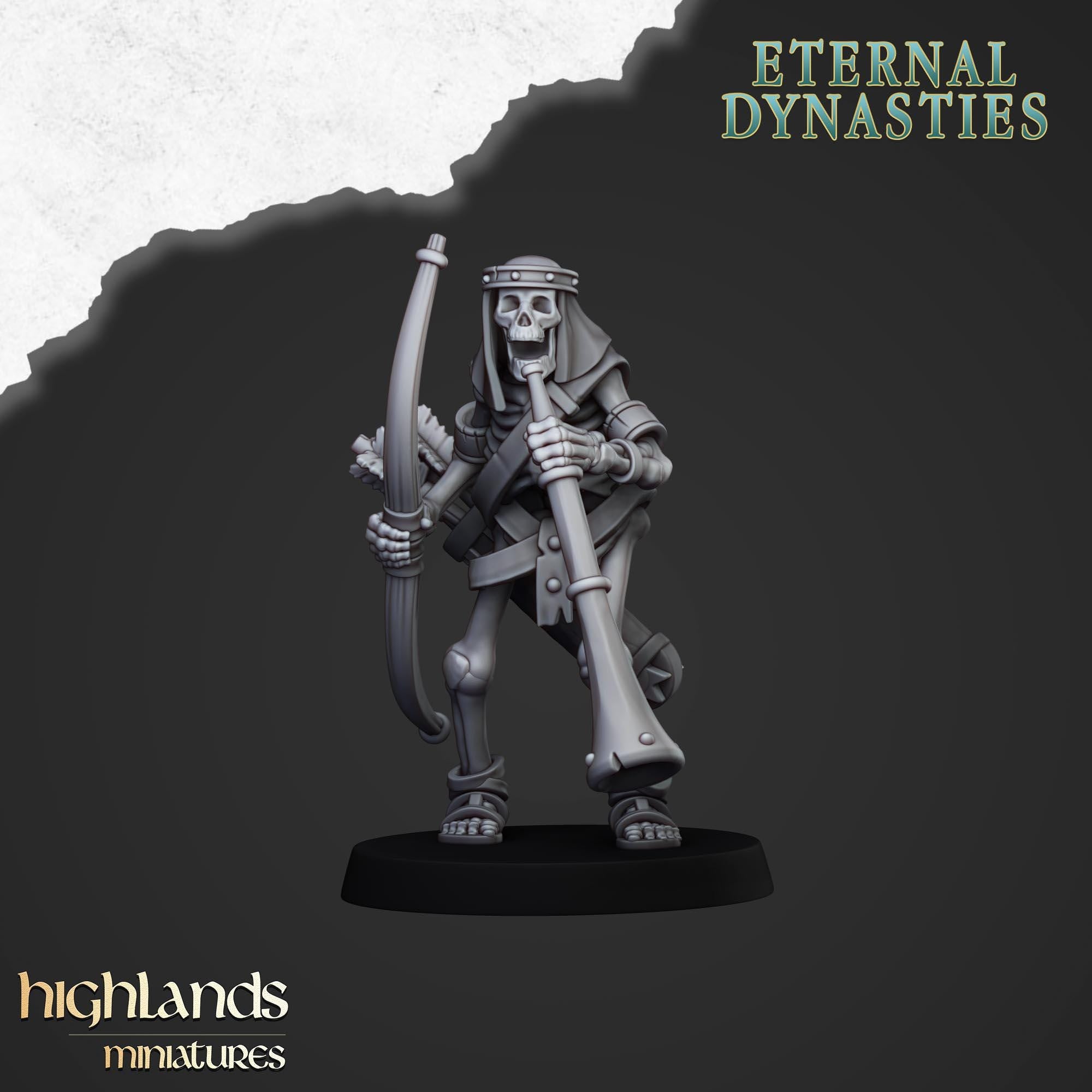 Ancient Skeletons with Bows - Highlands Miniatures