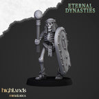 Ancient Skeletons with Spears or Hand Weapons - Highlands Miniatures