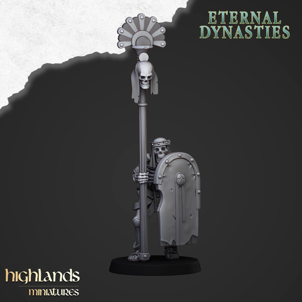 Ancient Skeletons with Spears or Hand Weapons - Highlands Miniatures