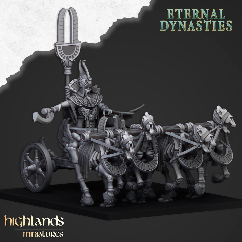 Eternal Pharaoh on chariot - Highlands Miniatures