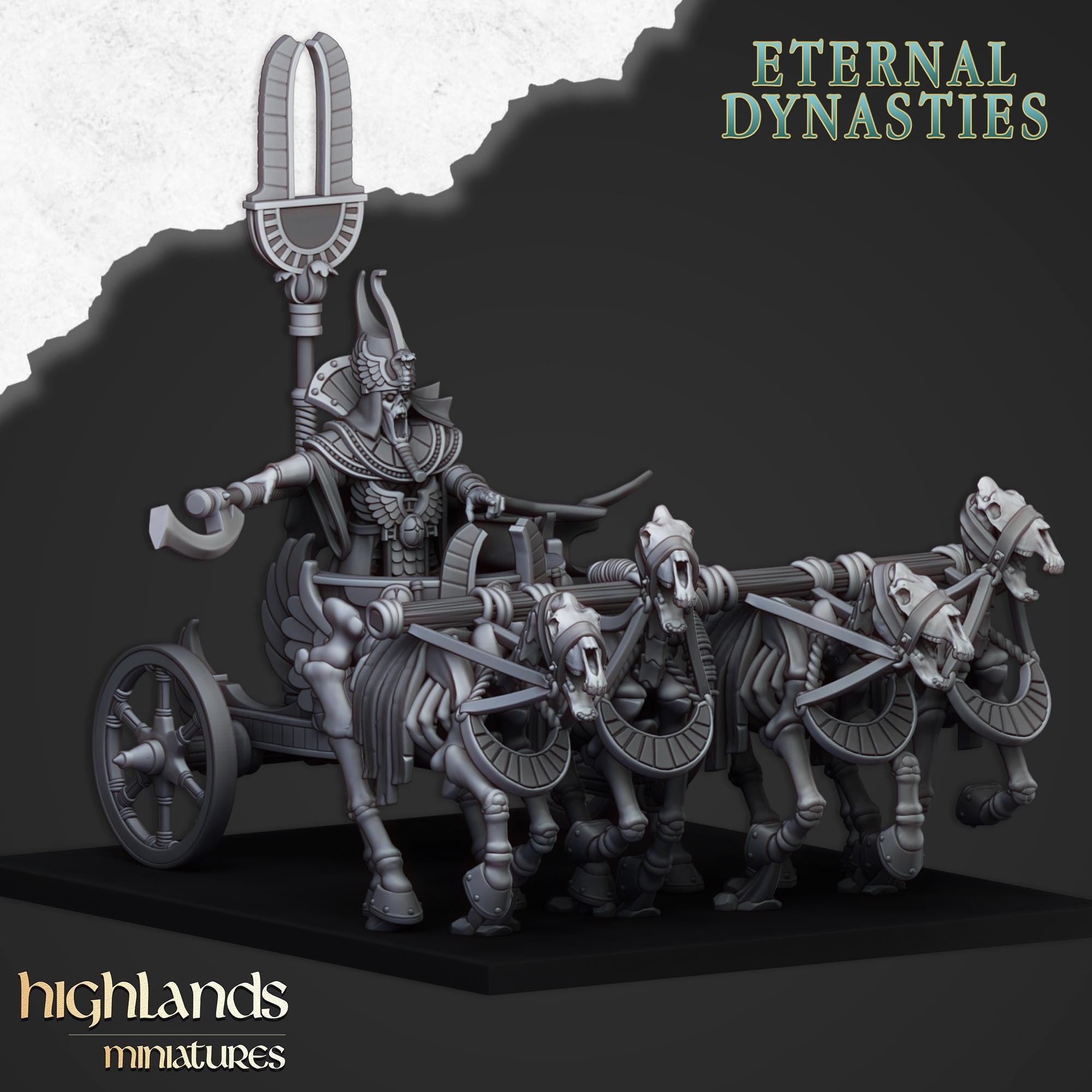 Eternal Pharaoh on chariot - Highlands Miniatures