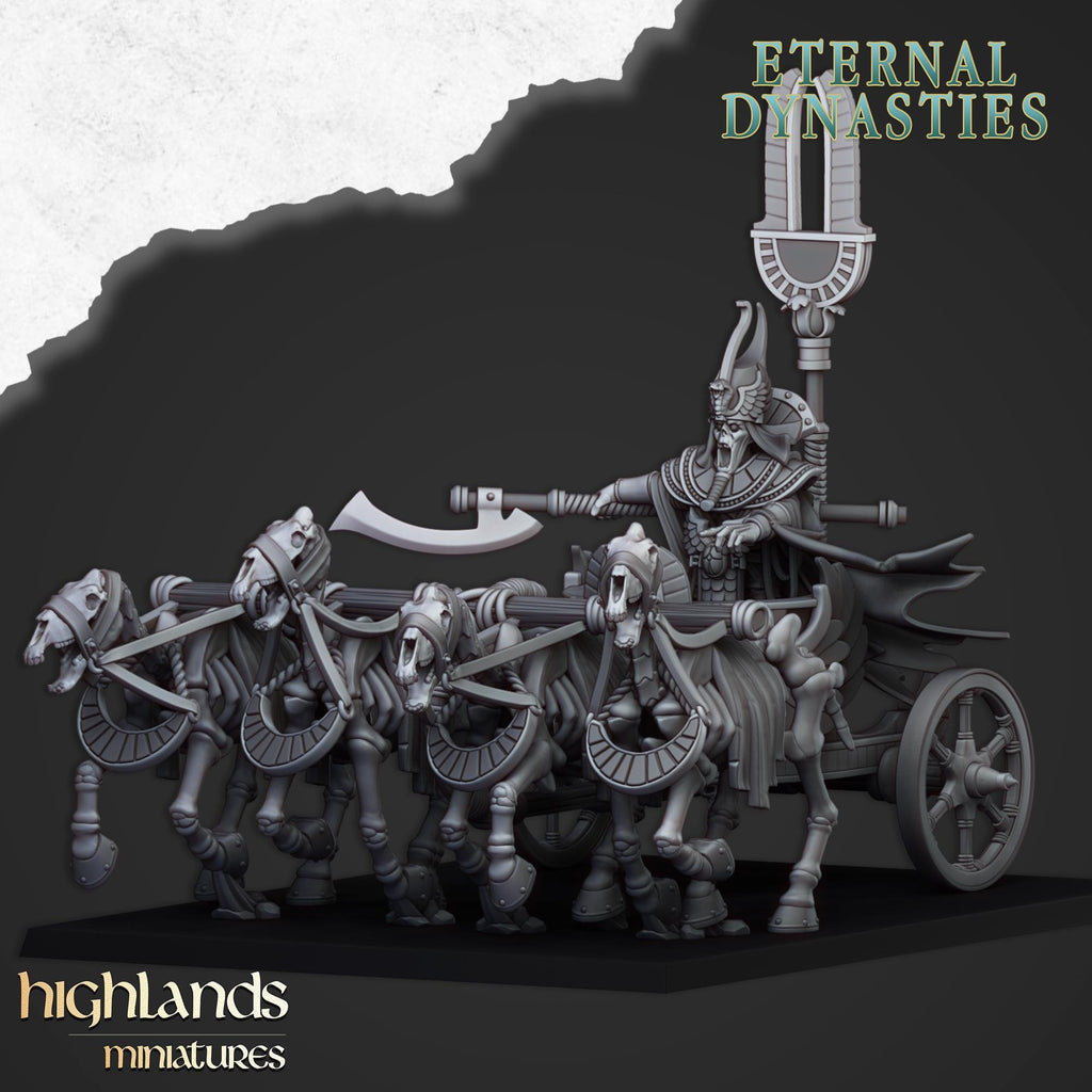 Eternal Pharaoh on chariot - Highlands Miniatures