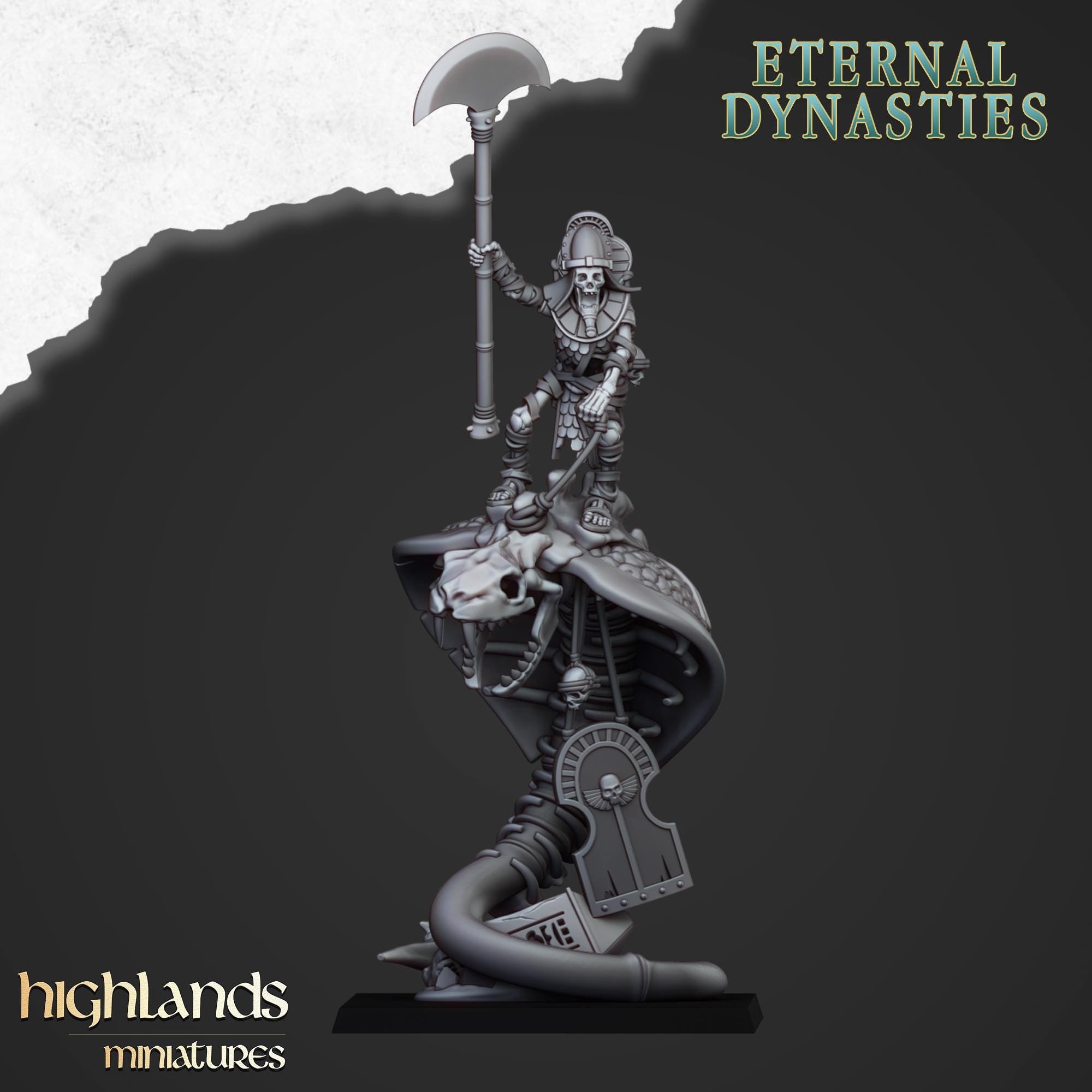 Mounted Ancient Guard on Great Snakes - Highlands Miniatures