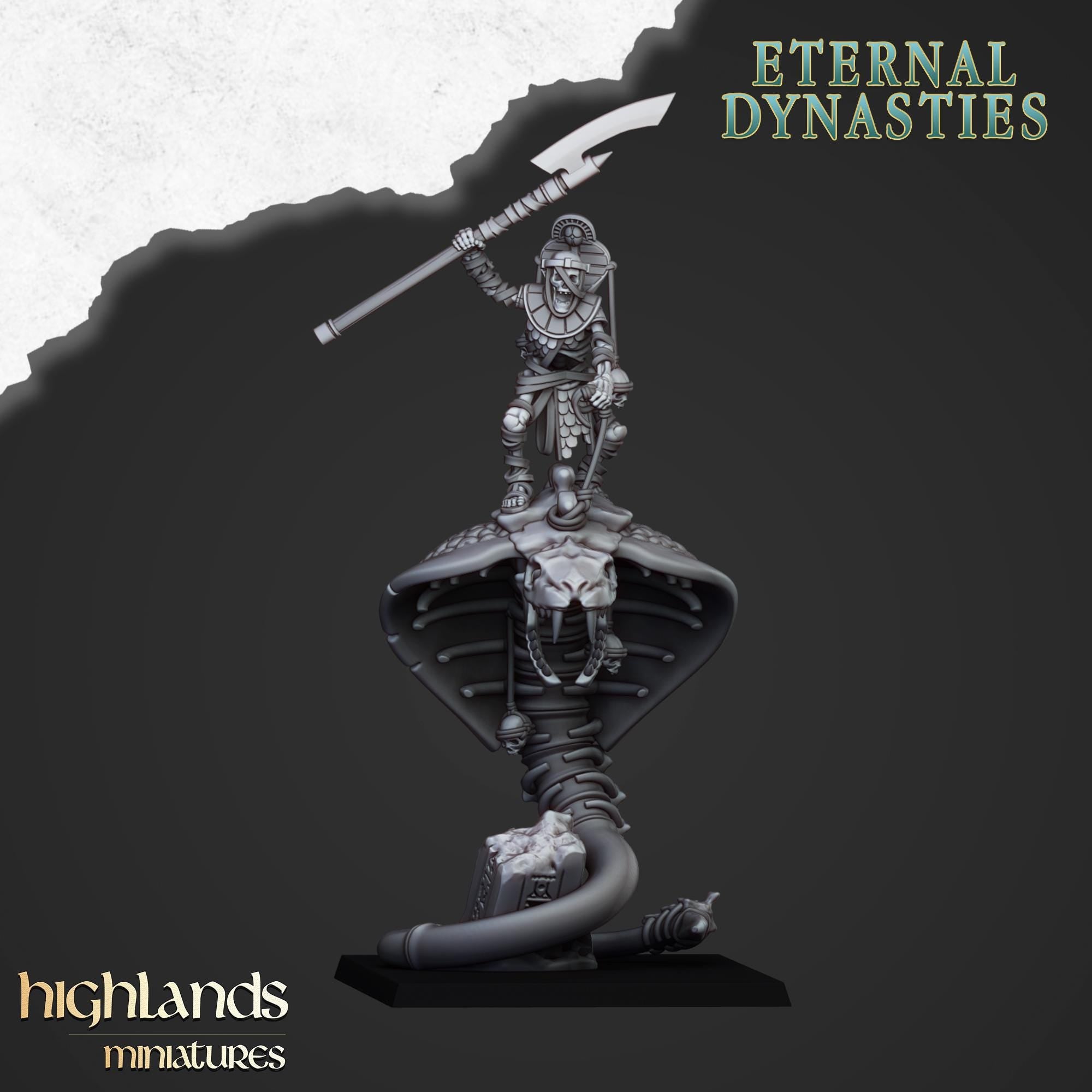 Mounted Ancient Guard on Great Snakes - Highlands Miniatures