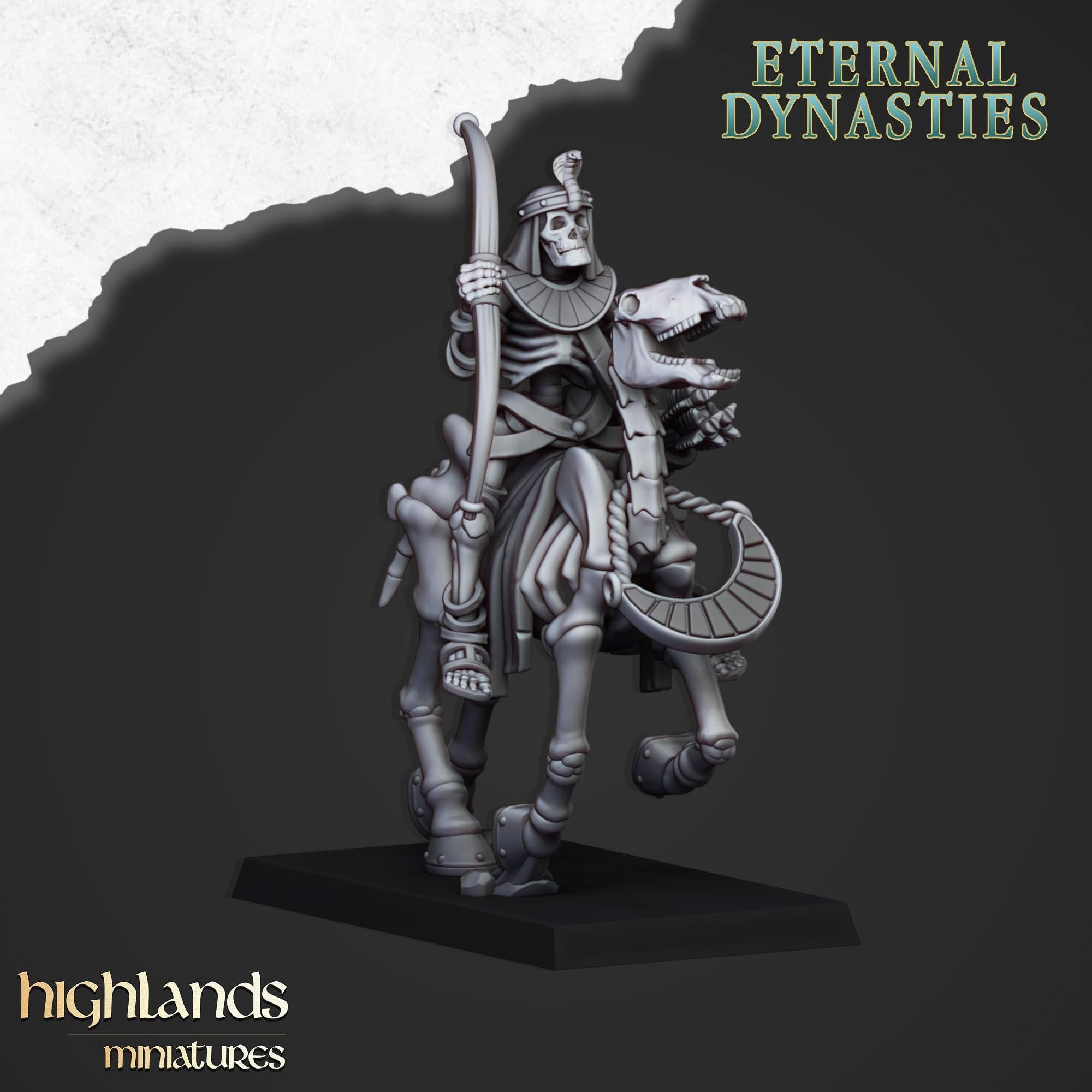 Ancient Skeletal Cavalry with Spears or Bows - Highlands Miniatures
