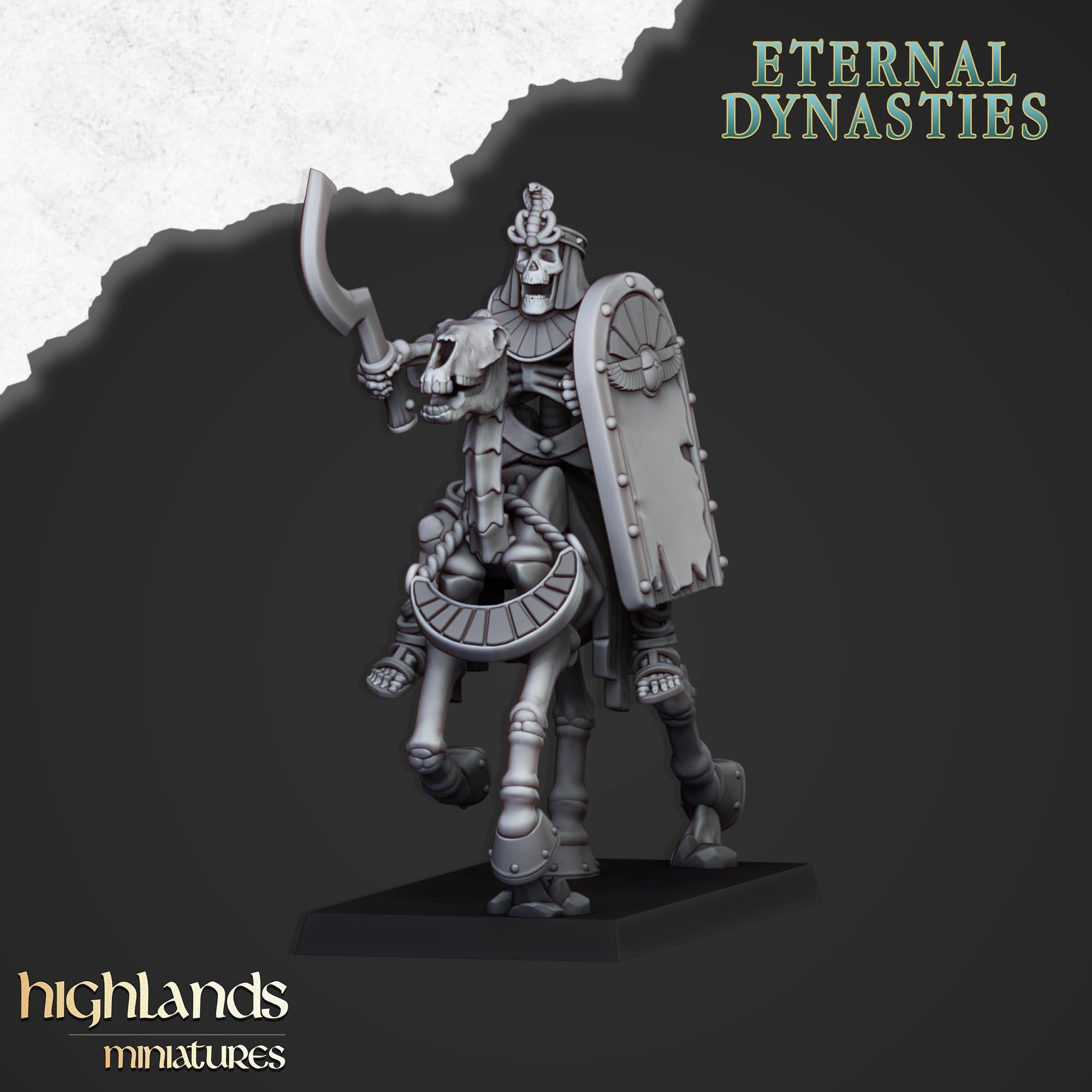 Ancient Skeletal Cavalry with Spears or Bows - Highlands Miniatures