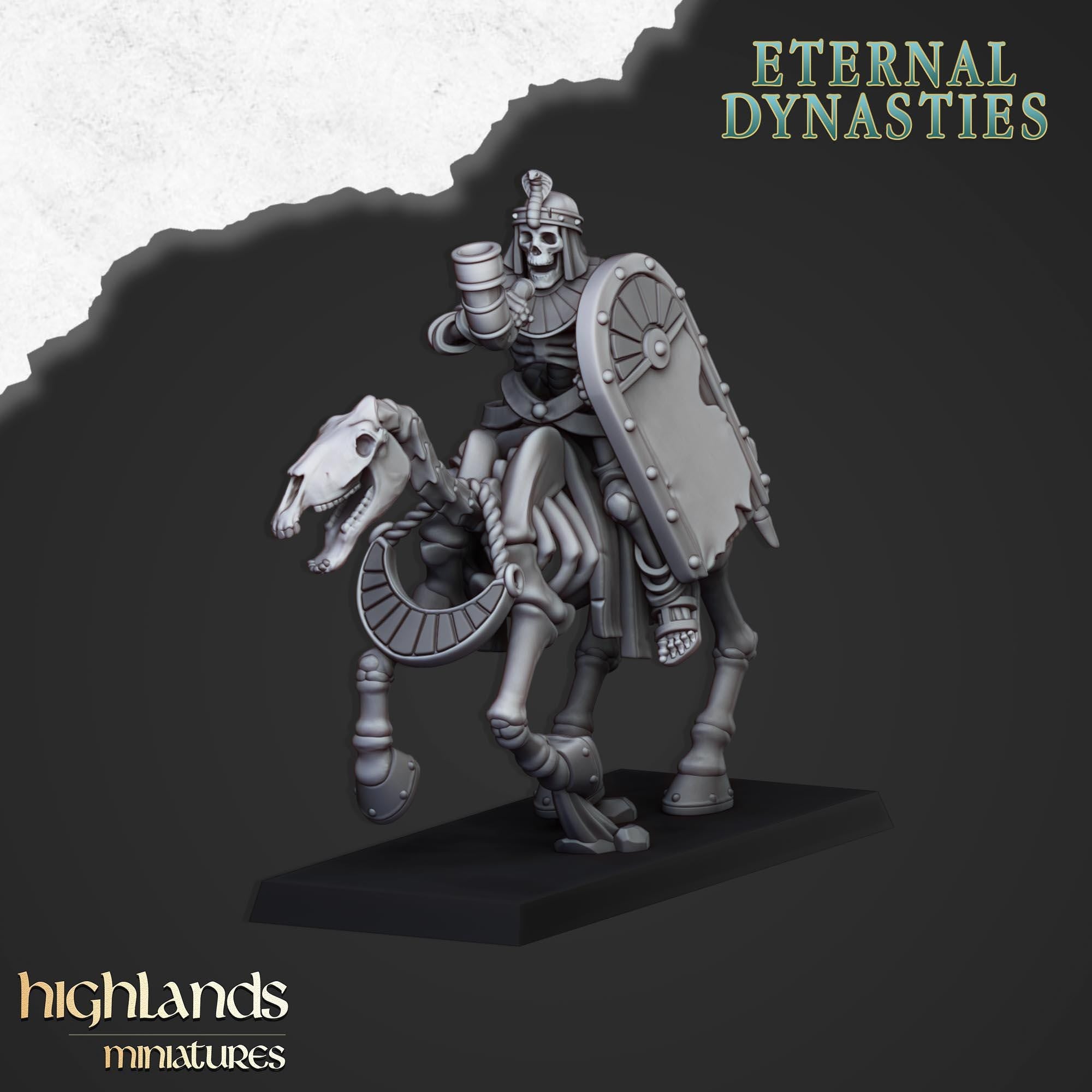 Ancient Skeletal Cavalry with Spears or Bows - Highlands Miniatures