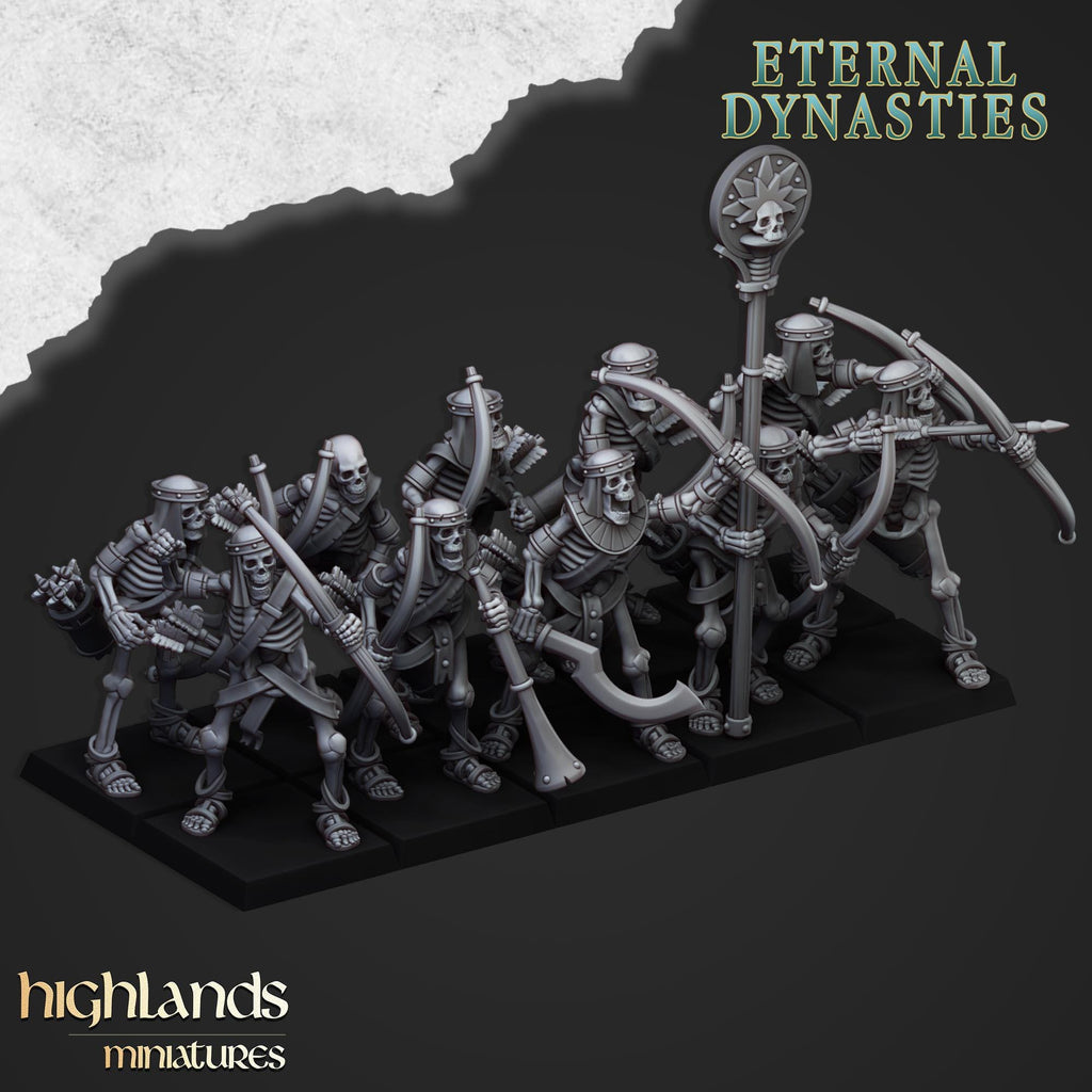 Ancient Skeletons with Bows - Highlands Miniatures
