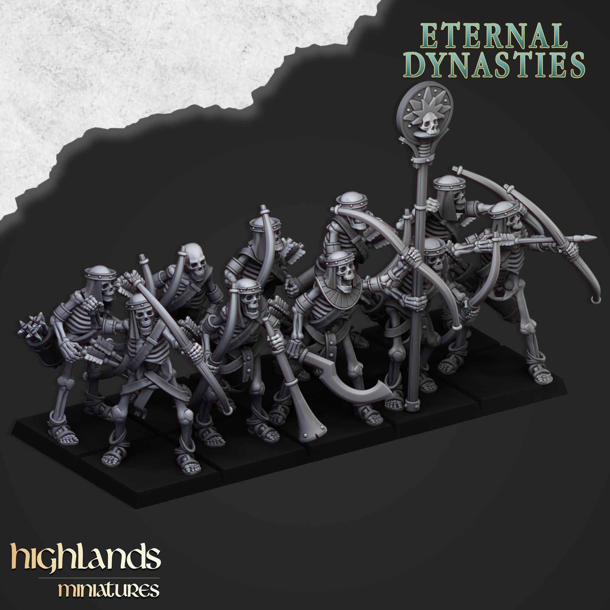Ancient Skeletons with Bows - Highlands Miniatures