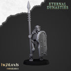 Ancient Skeletons with Spears or Hand Weapons - Highlands Miniatures