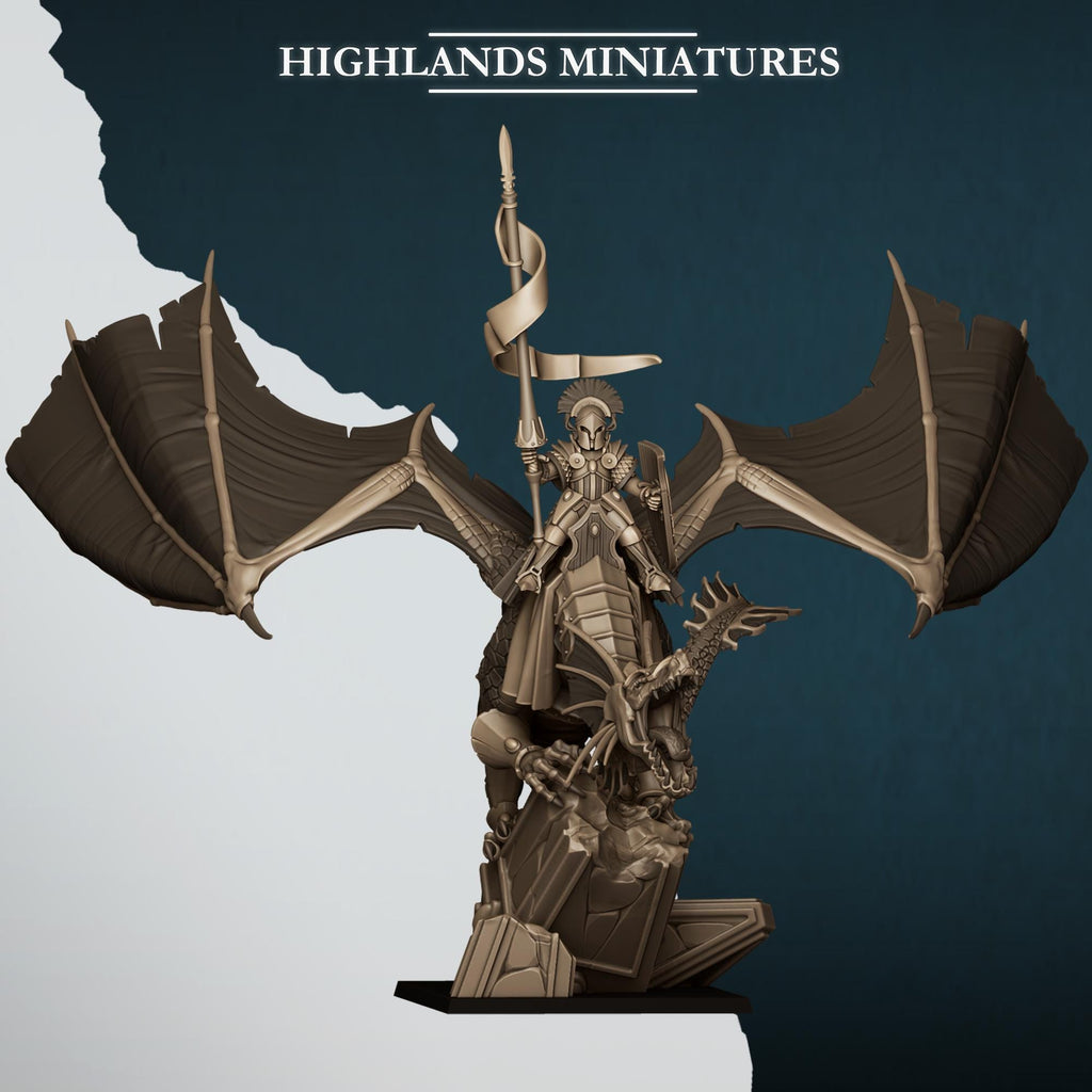 Aegean Elf Prince on Dragon - Highlands Miniatures