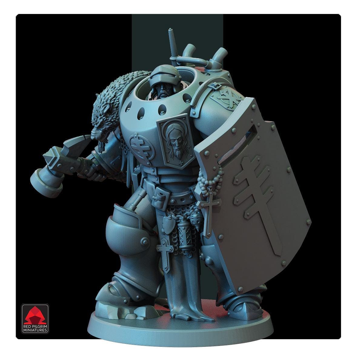 Lieutenant in Machine Armour - Red Pilgrim Miniatures
