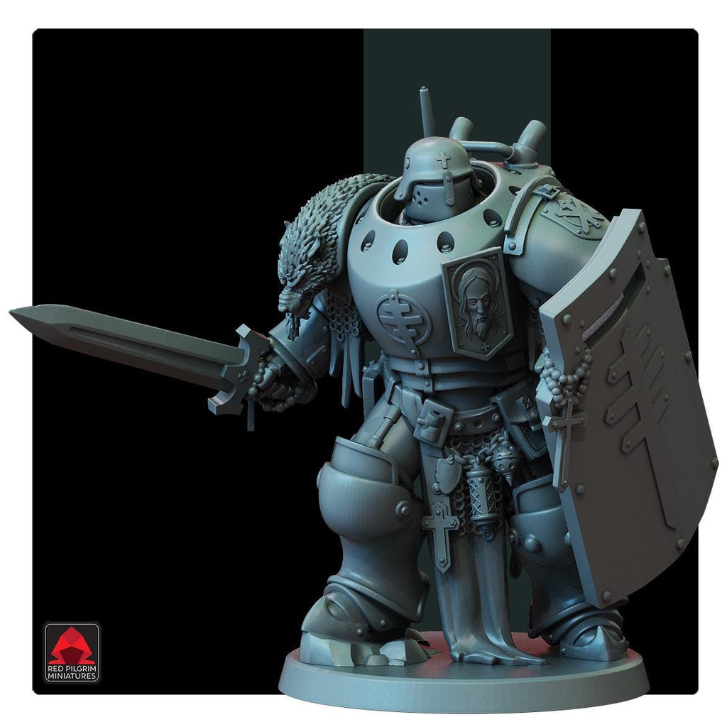 Lieutenant in Machine Armour - Red Pilgrim Miniatures