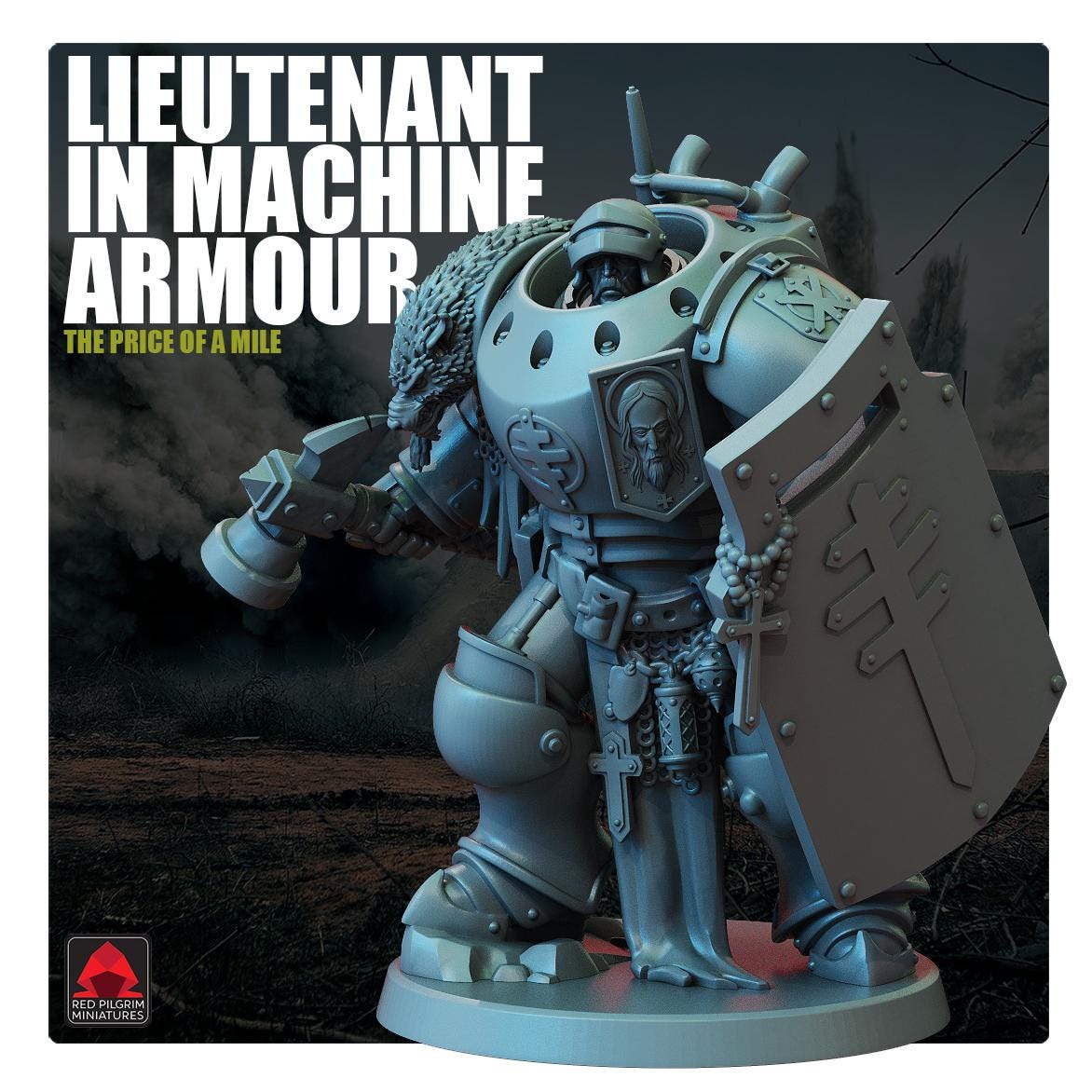 Lieutenant in Machine Armour - Red Pilgrim Miniatures