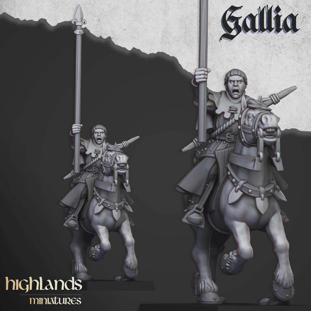 Mounted Gallia Men at Arms - Highlands Miniatures