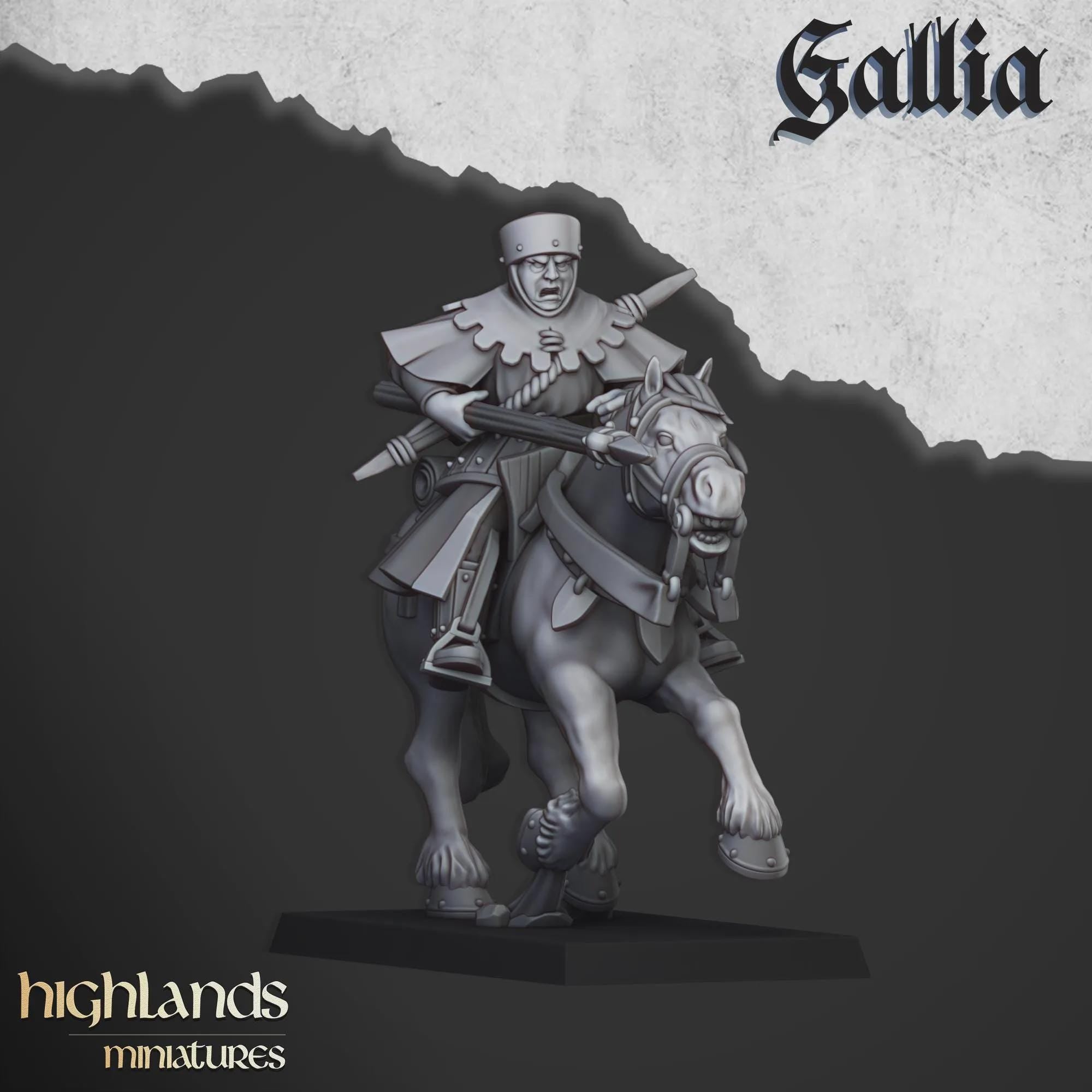 Mounted Gallia Men at Arms - Highlands Miniatures