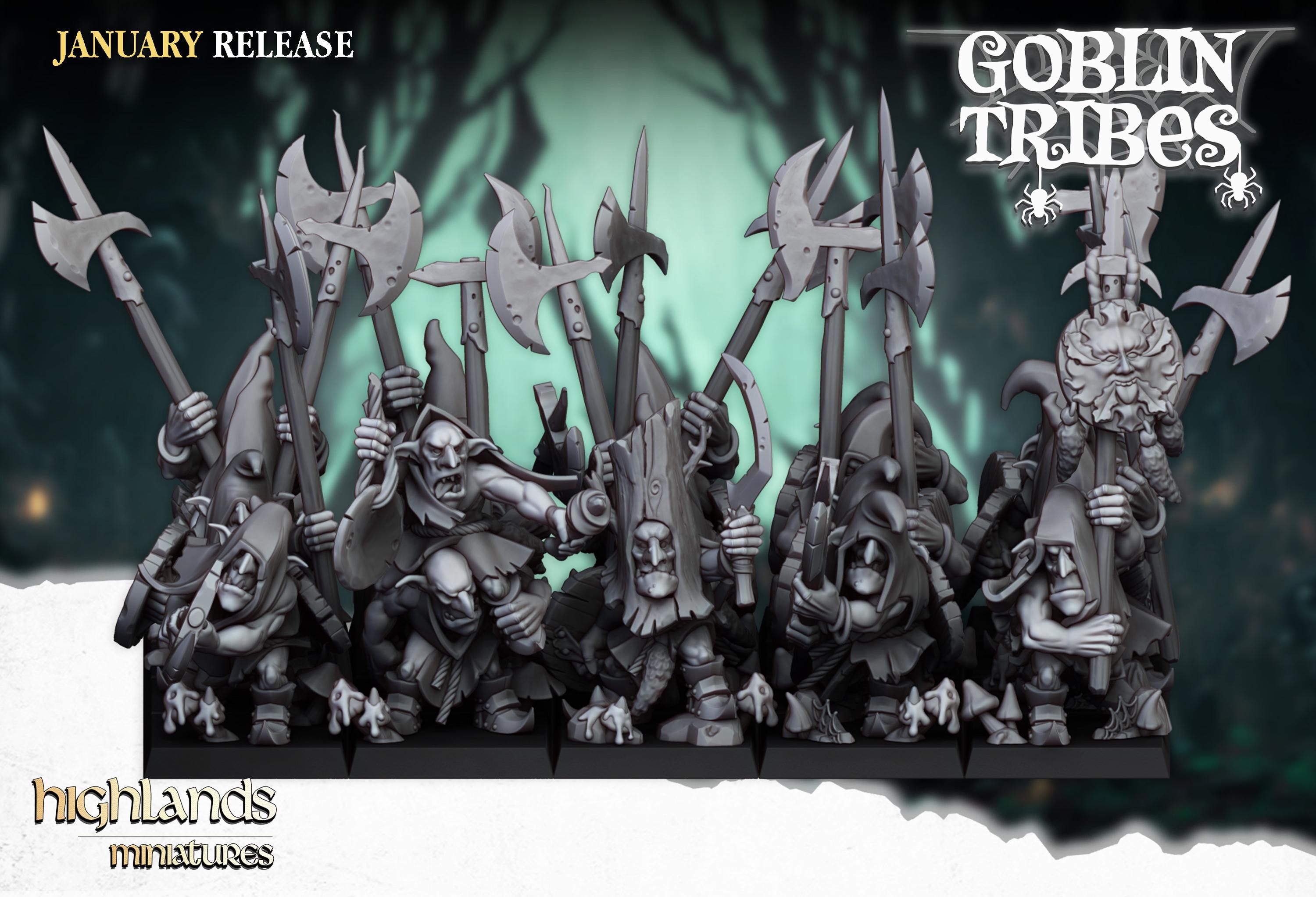 Swamp Goblin with Pikes- Highlands Miniatures