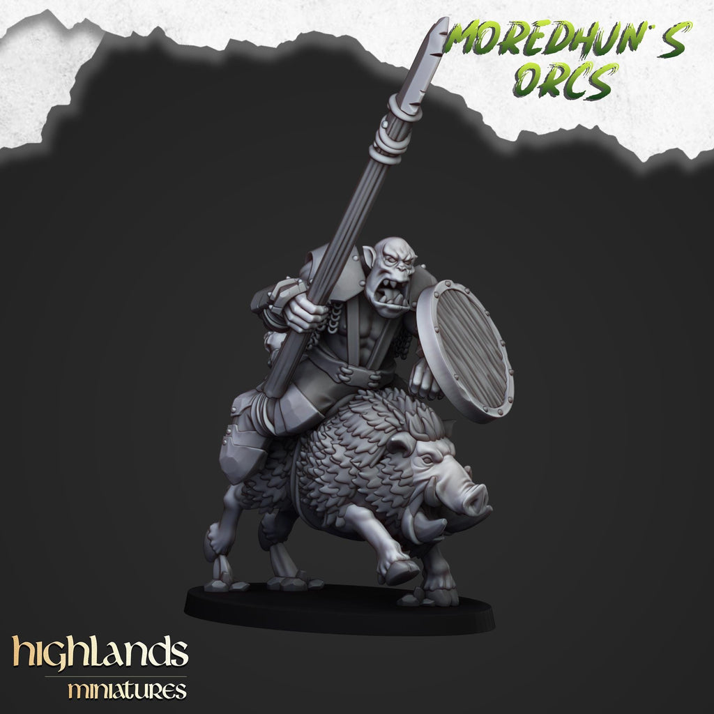 Mounted Orcs with Spears - Highlands Miniatures