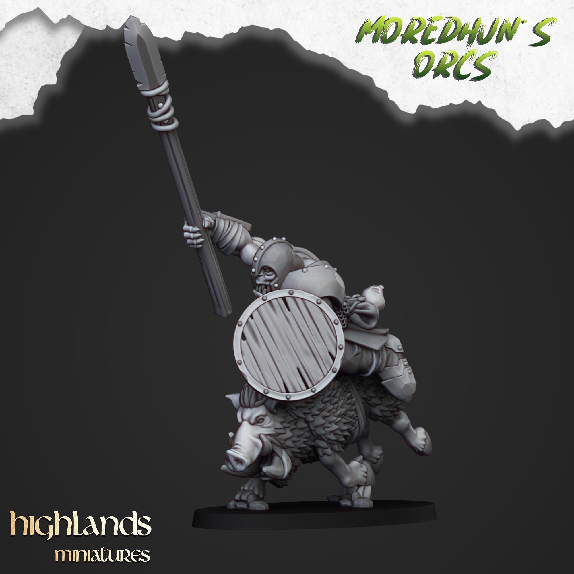 Mounted Orcs with Spears - Highlands Miniatures