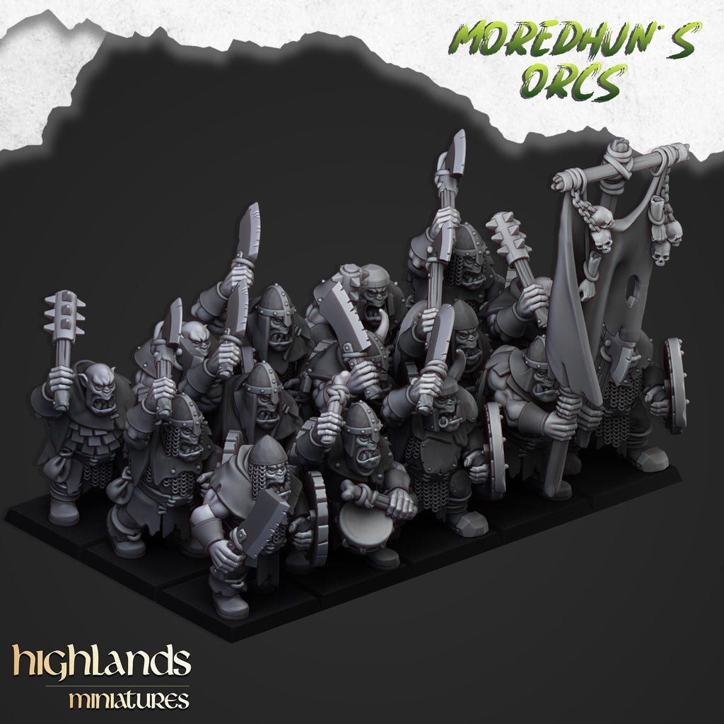 Orc Warriors with Hand Weapons or Spears - Highlands Miniatures