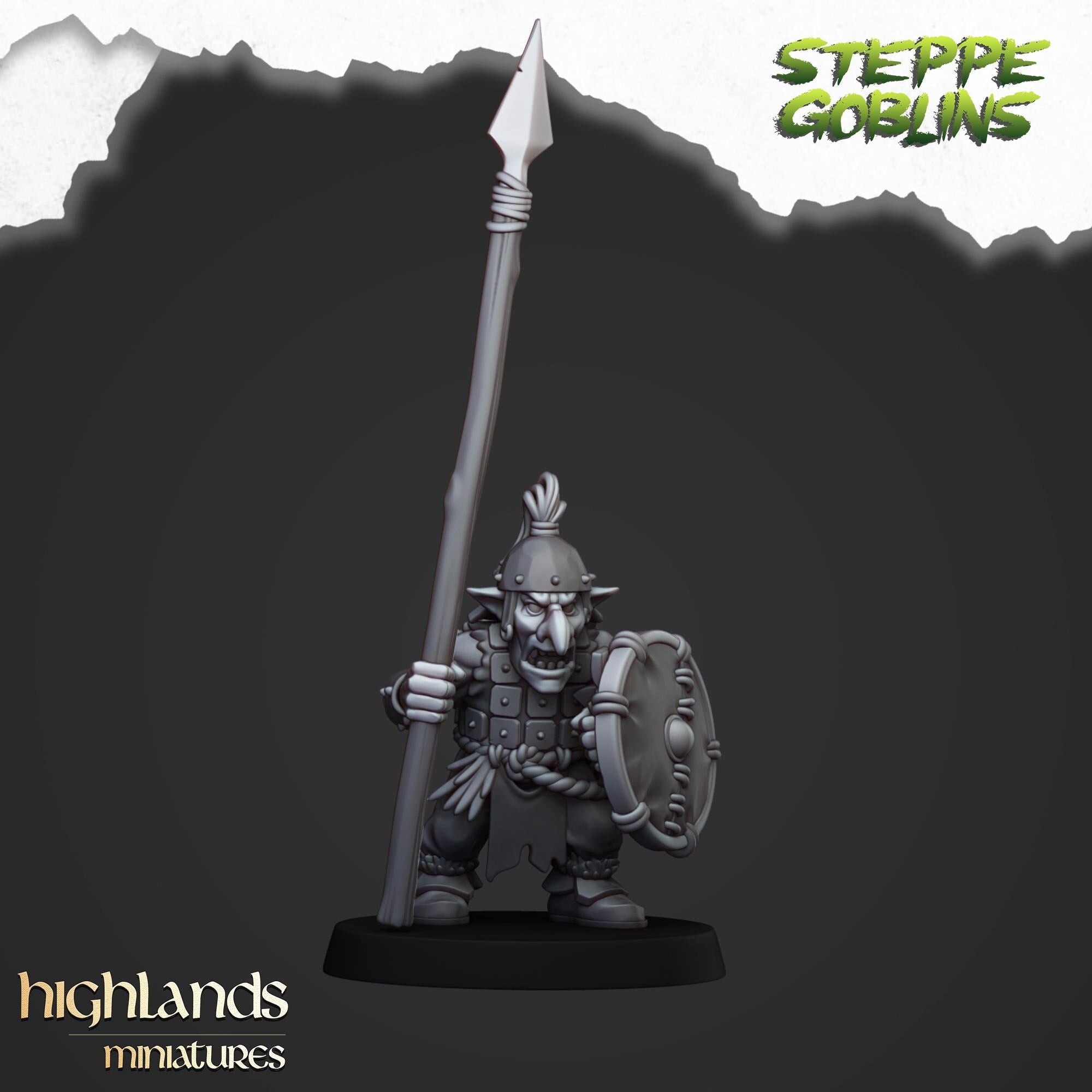 Steppe Goblins with Spears - Highlands Miniatures