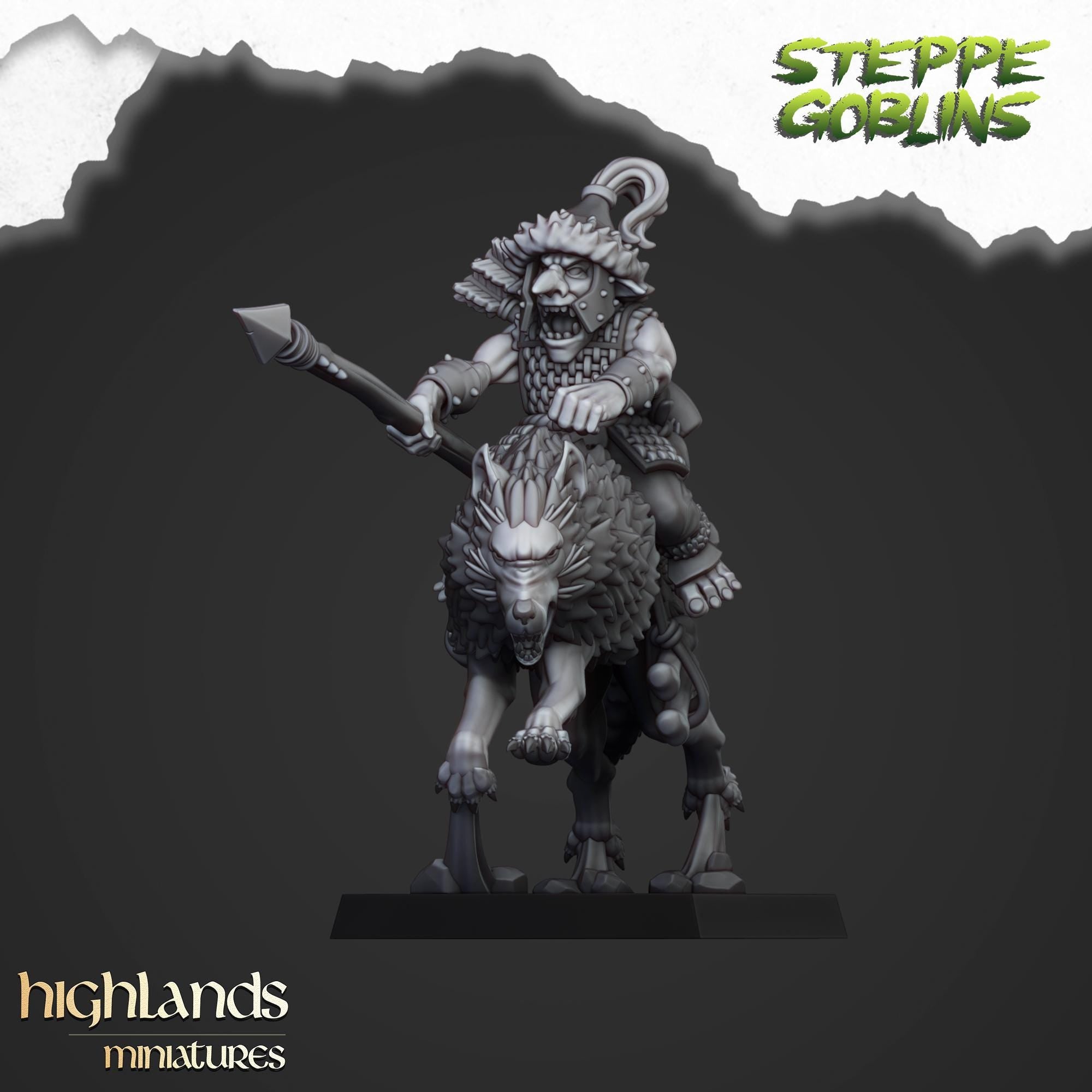 Mounted Steppe Goblins with Bows or Spears - Highlands Miniatures