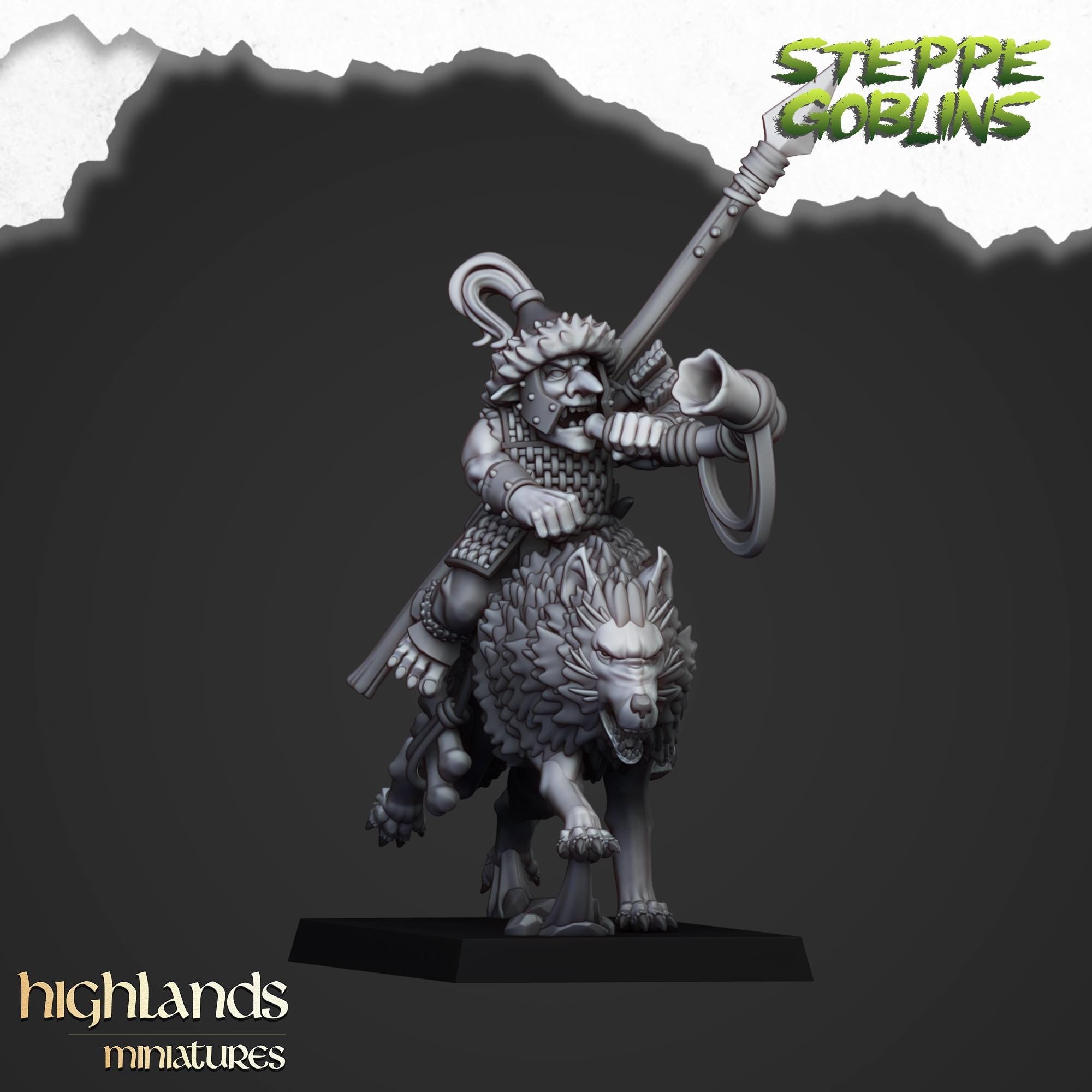 Mounted Steppe Goblins with Bows or Spears - Highlands Miniatures