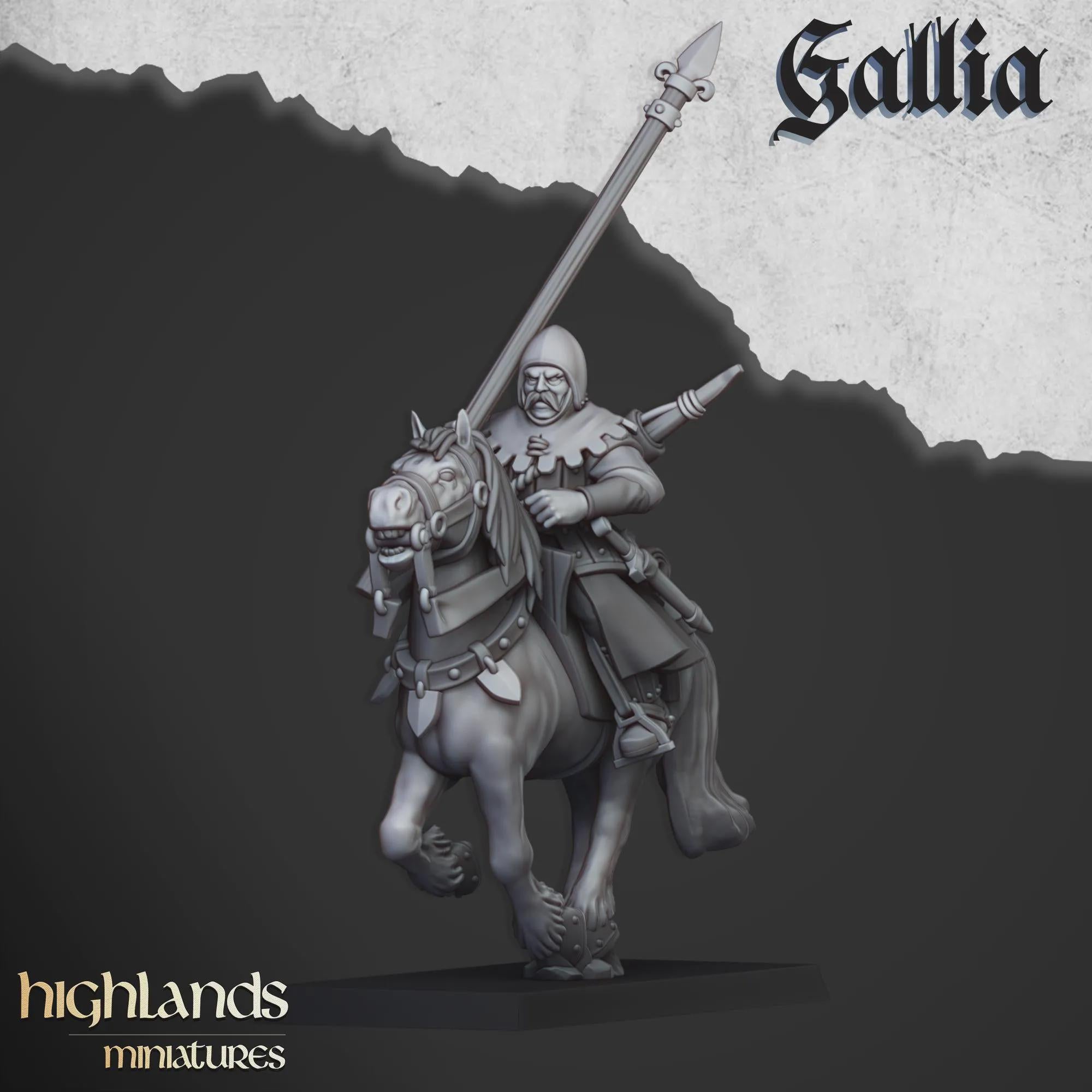 Mounted Gallia Men at Arms - Highlands Miniatures