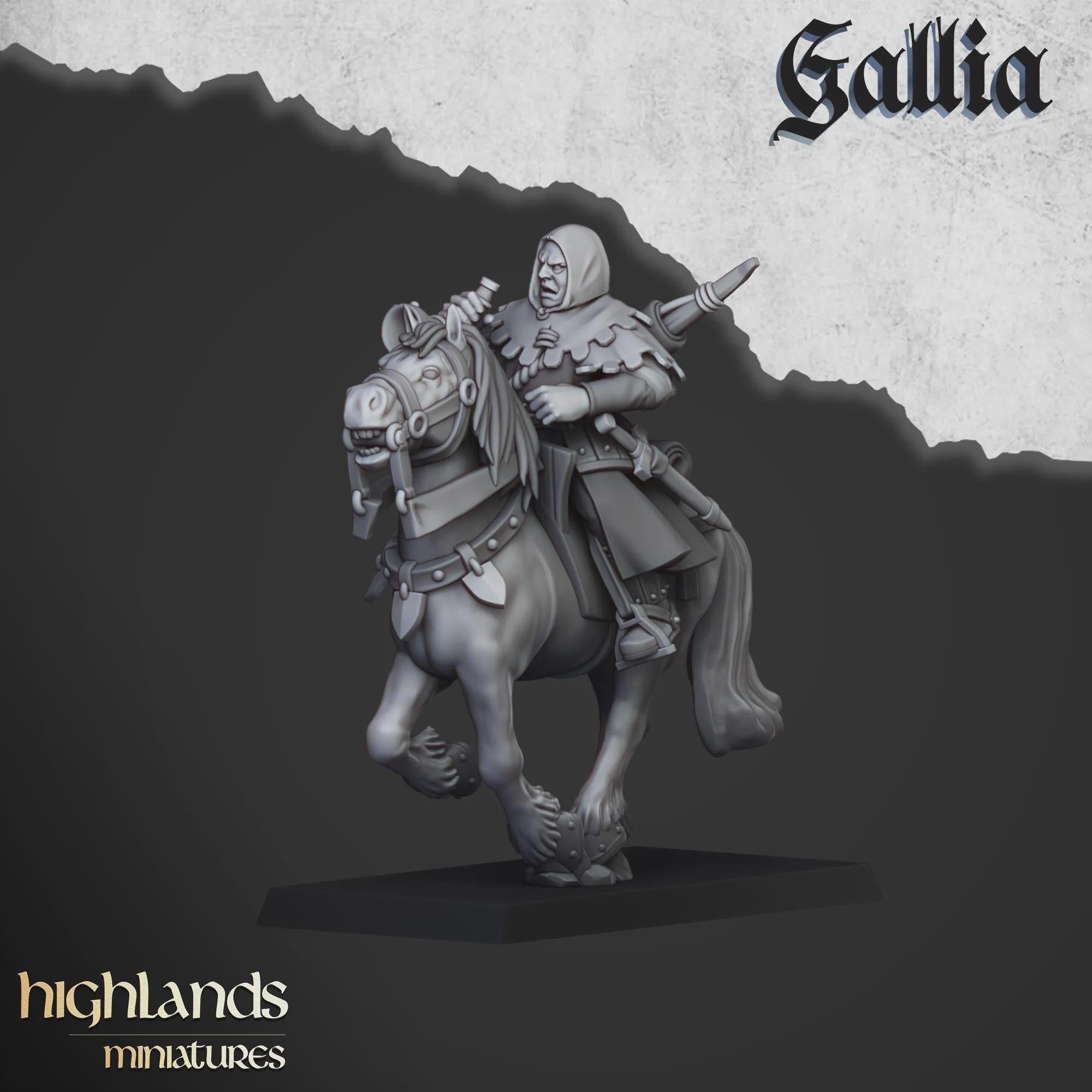 Mounted Gallia Men at Arms - Highlands Miniatures