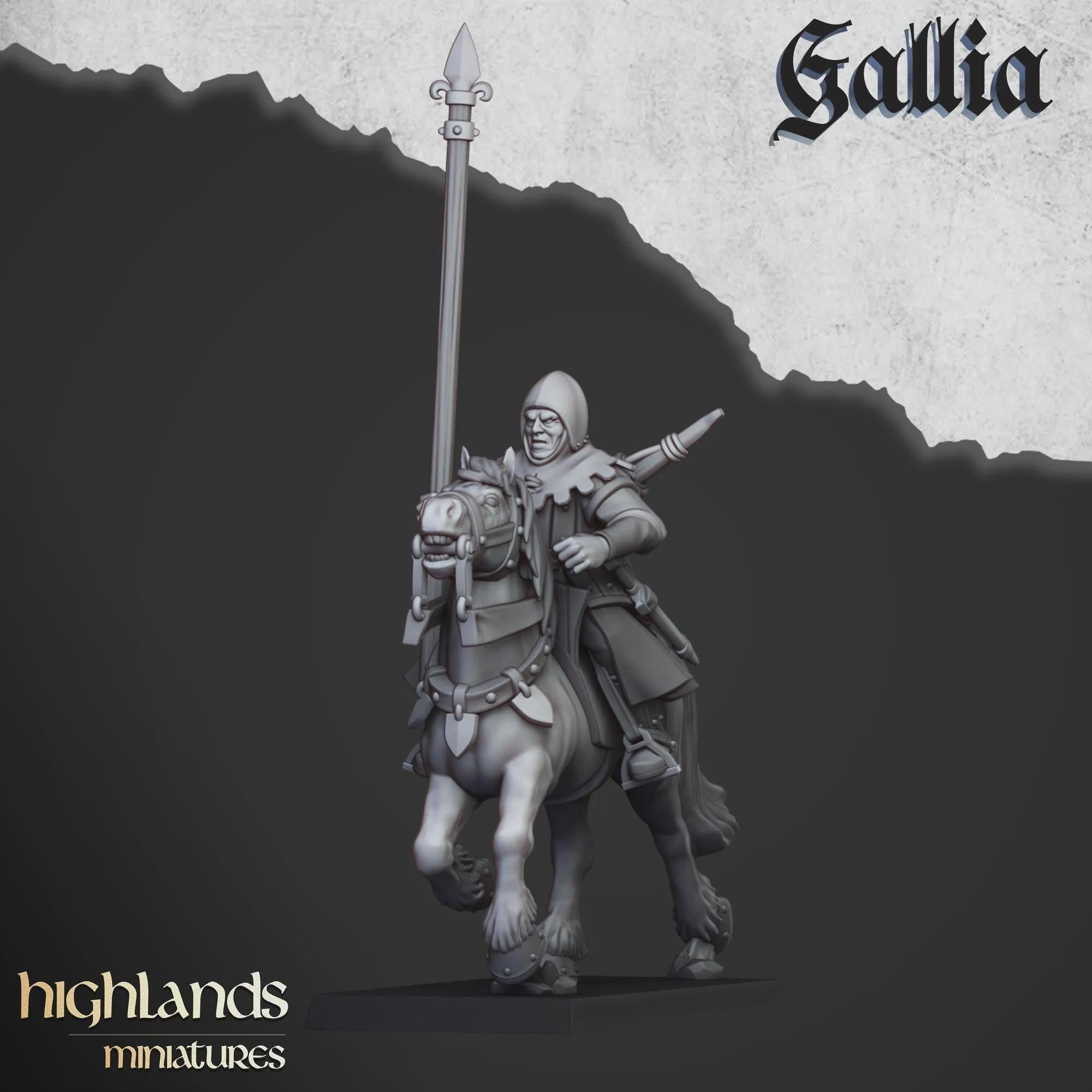 Mounted Gallia Men at Arms - Highlands Miniatures