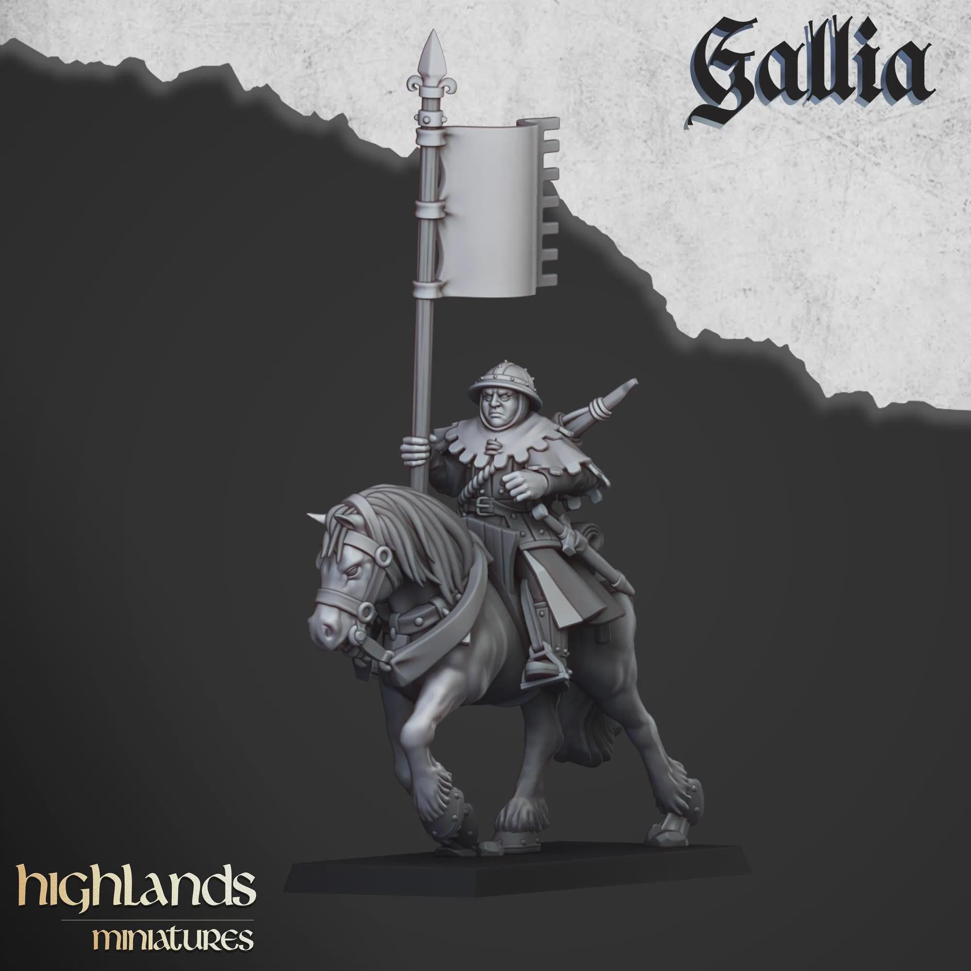 Mounted Gallia Men at Arms - Highlands Miniatures