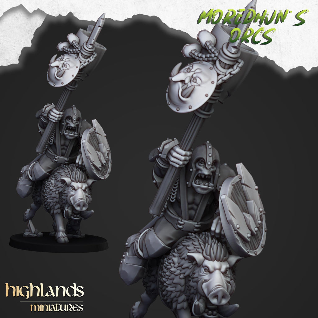 Mounted Orcs with Spears - Highlands Miniatures