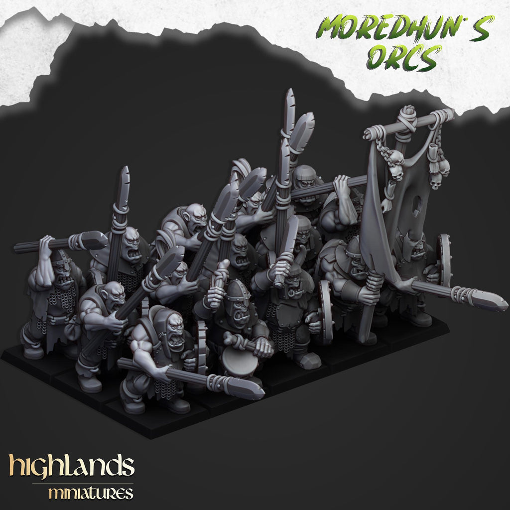 Orc Warriors with Hand Weapons or Spears - Highlands Miniatures