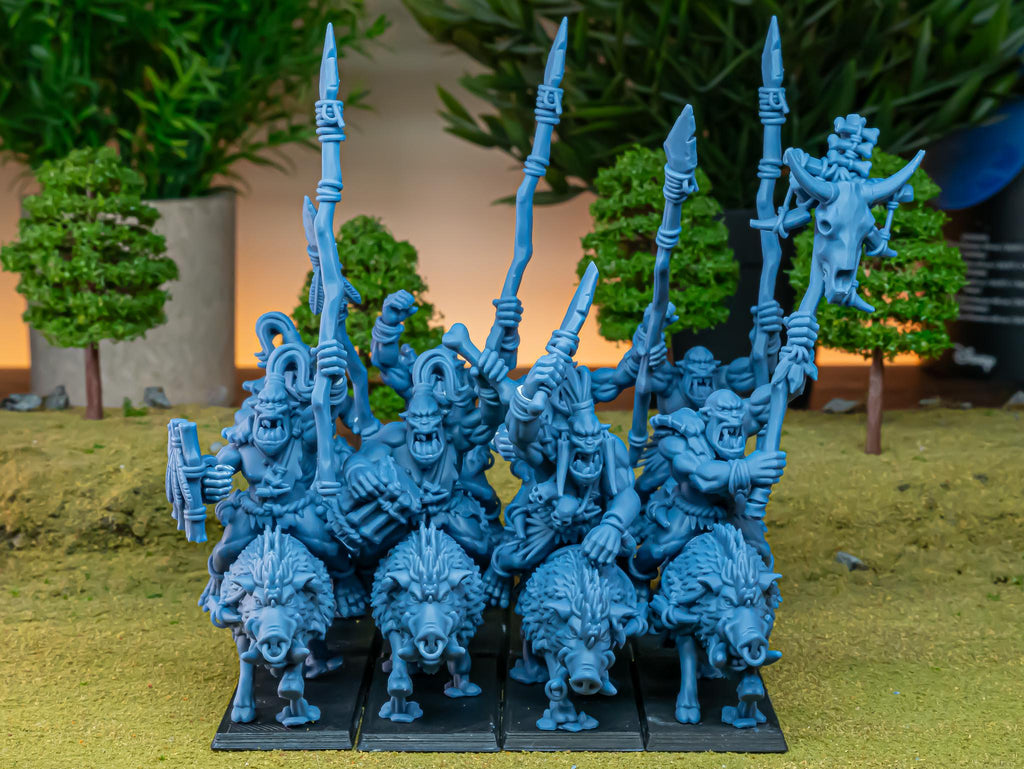 Mounted Cave Orcs - Highlands Miniatures