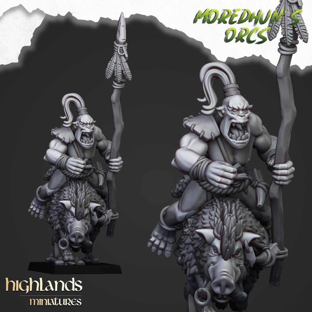 Mounted Cave Orcs - Highlands Miniatures