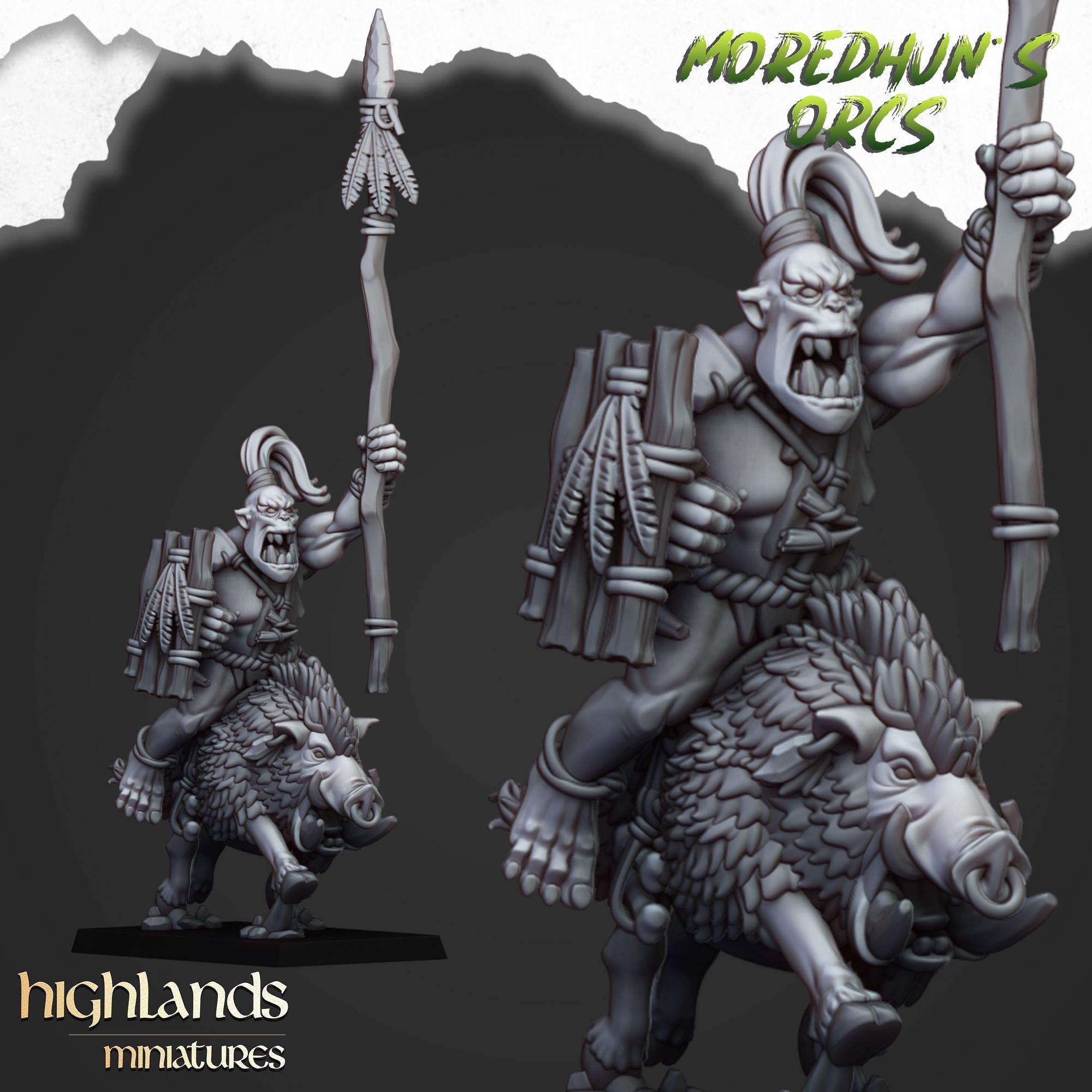 Mounted Cave Orcs - Highlands Miniatures