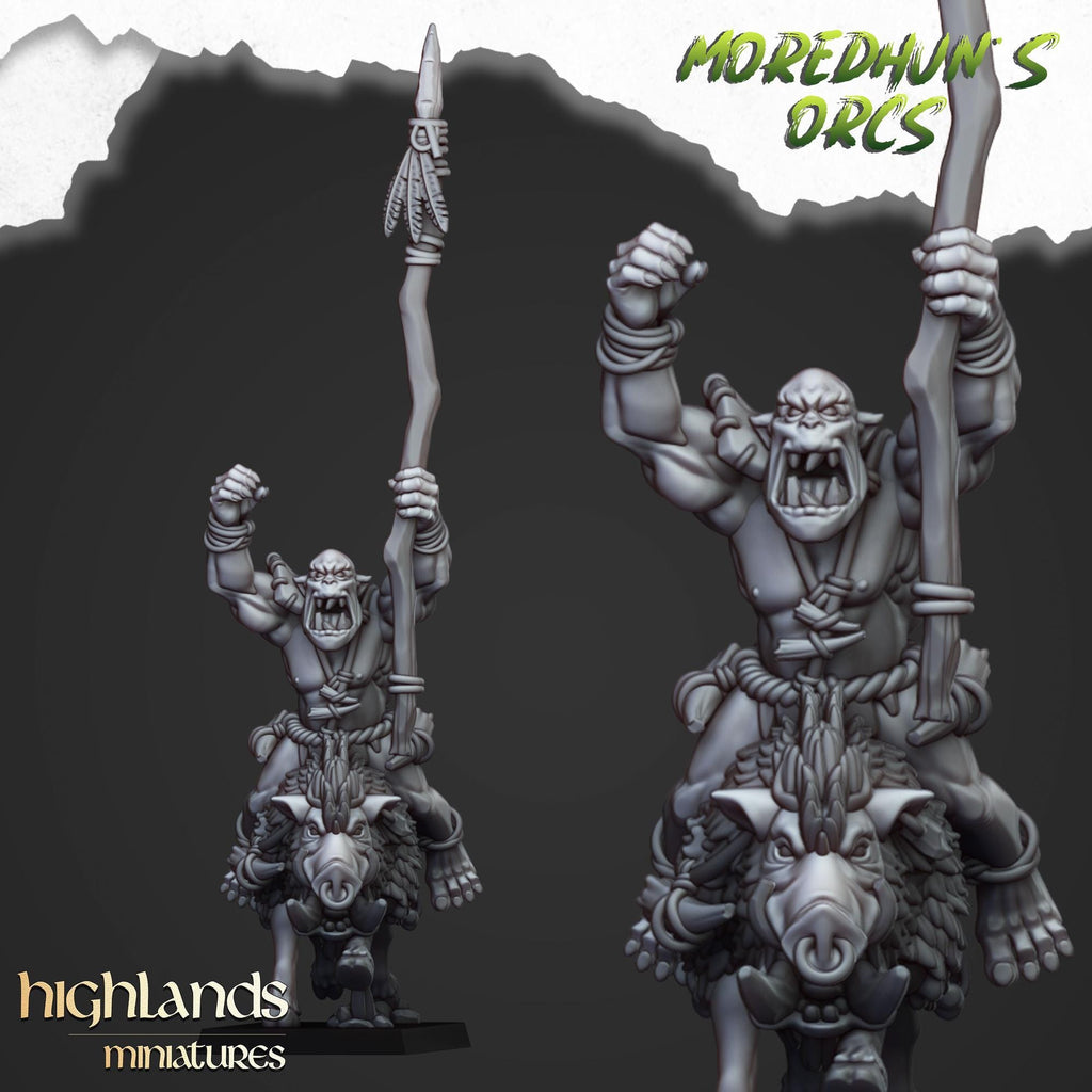 Mounted Cave Orcs - Highlands Miniatures