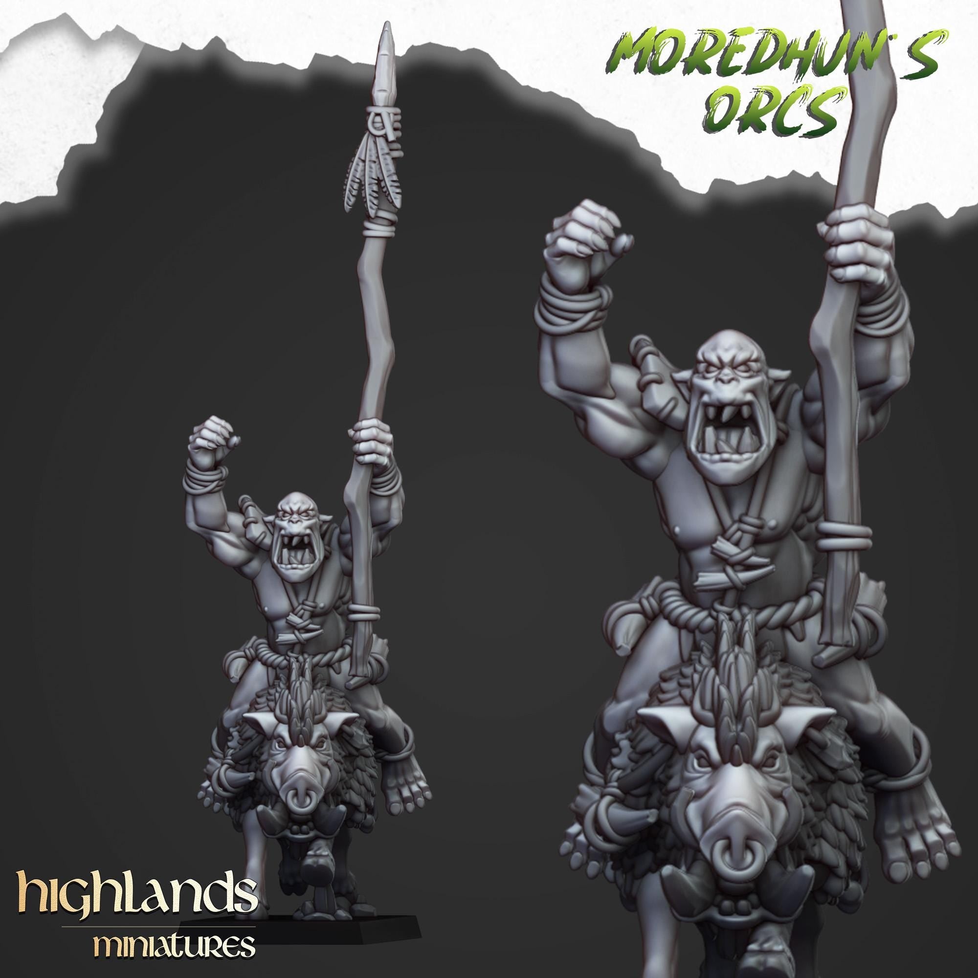 Mounted Cave Orcs - Highlands Miniatures