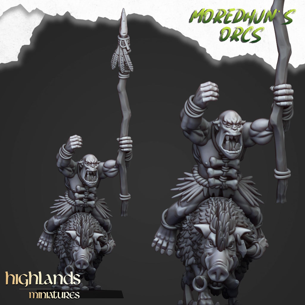 Mounted Cave Orcs - Highlands Miniatures