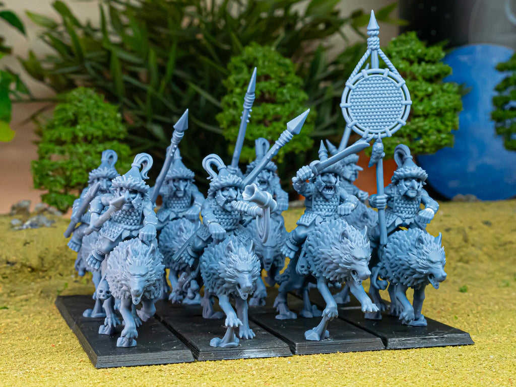 Mounted Steppe Goblins with Bows or Spears - Highlands Miniatures