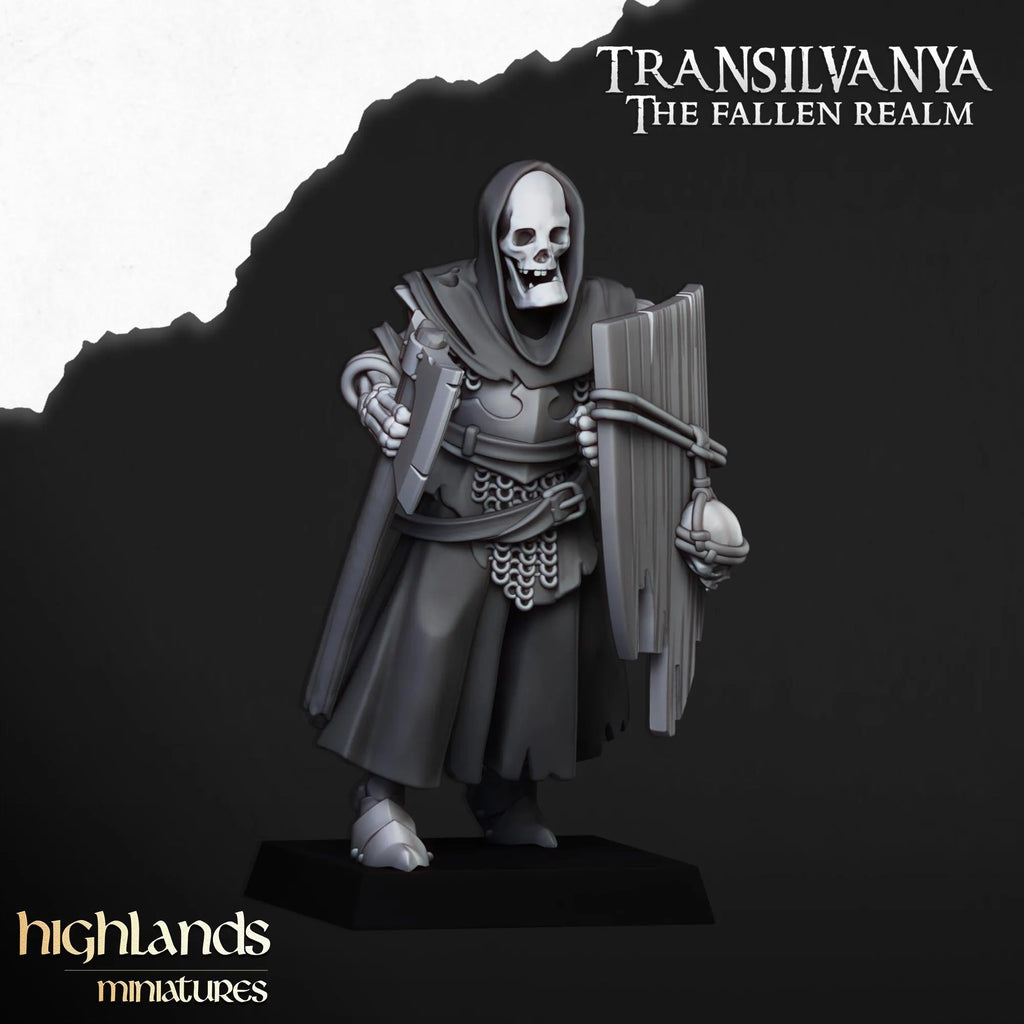 Skeletal Guard with Weapons and Shields