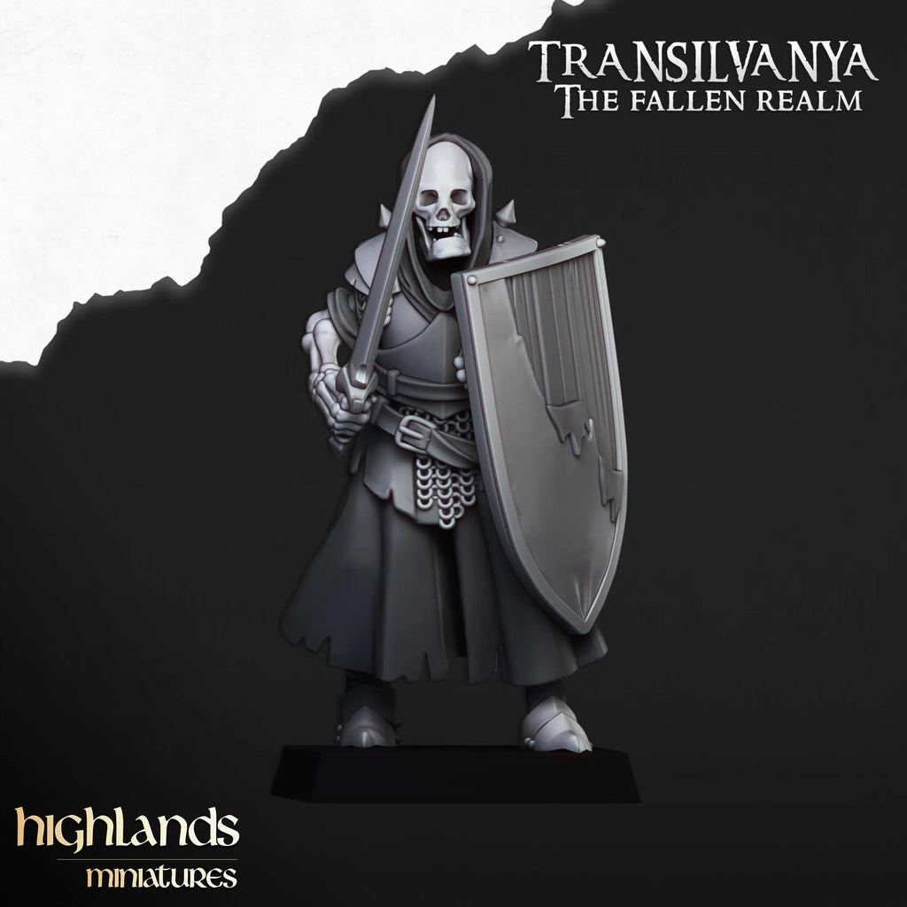 Skeletal Guard with Weapons and Shields
