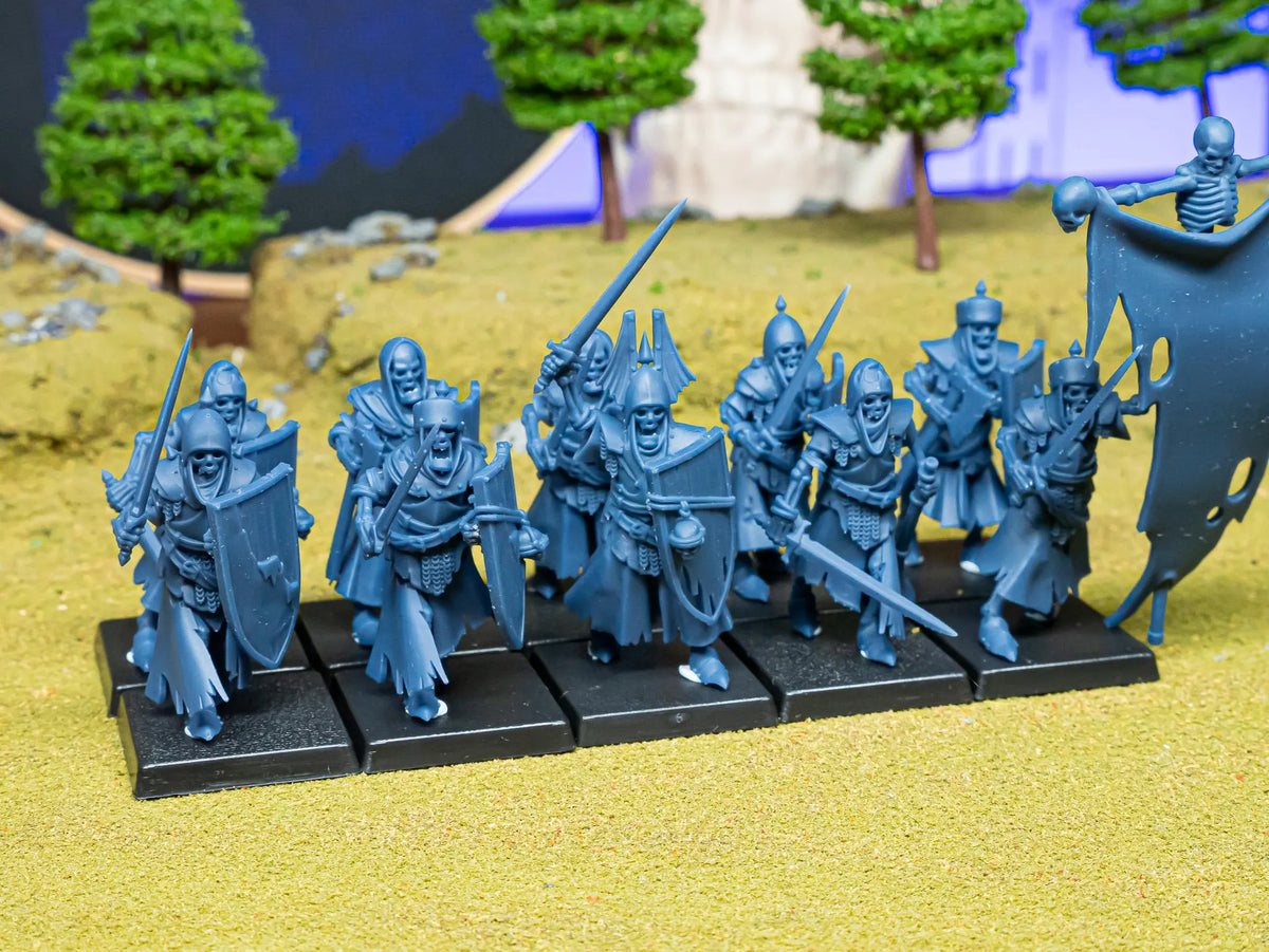 Skeletal Guard with Weapons and Shields