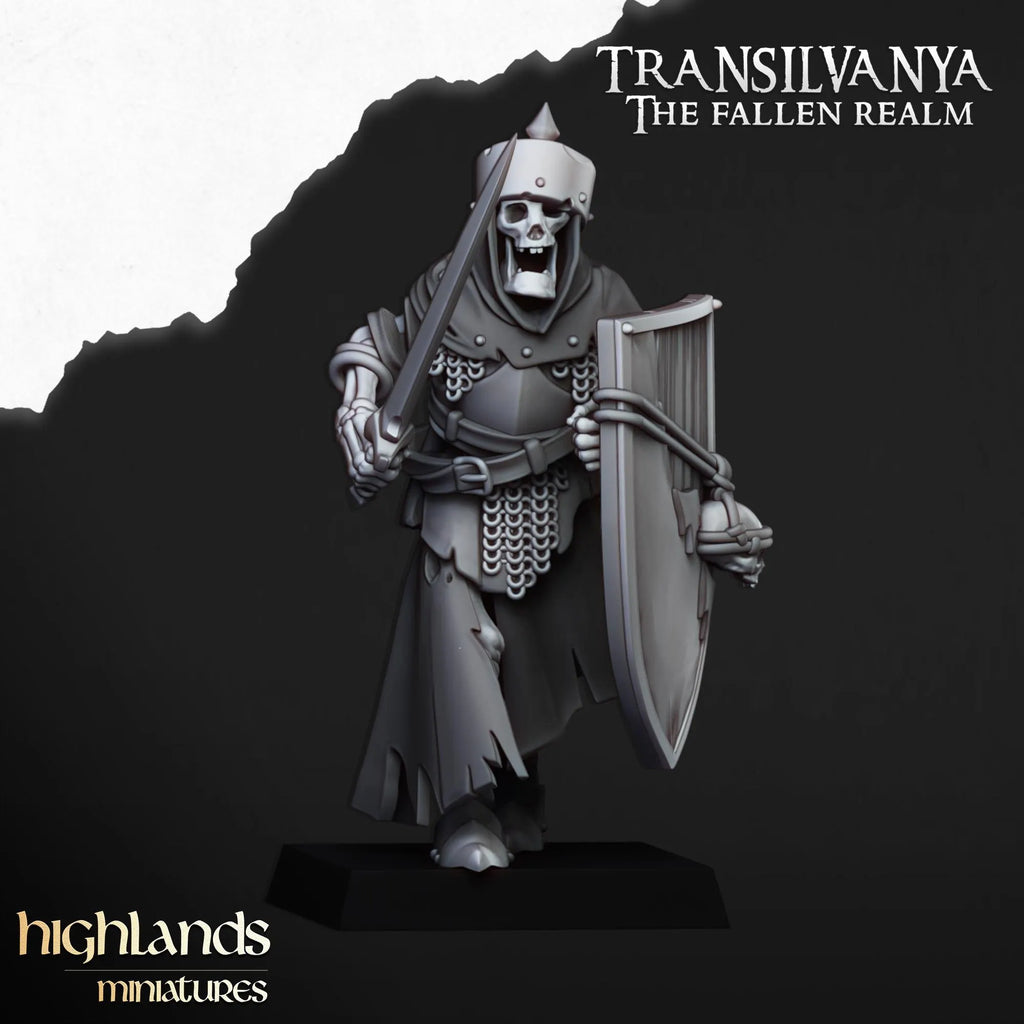 Skeletal Guard with Weapons and Shields
