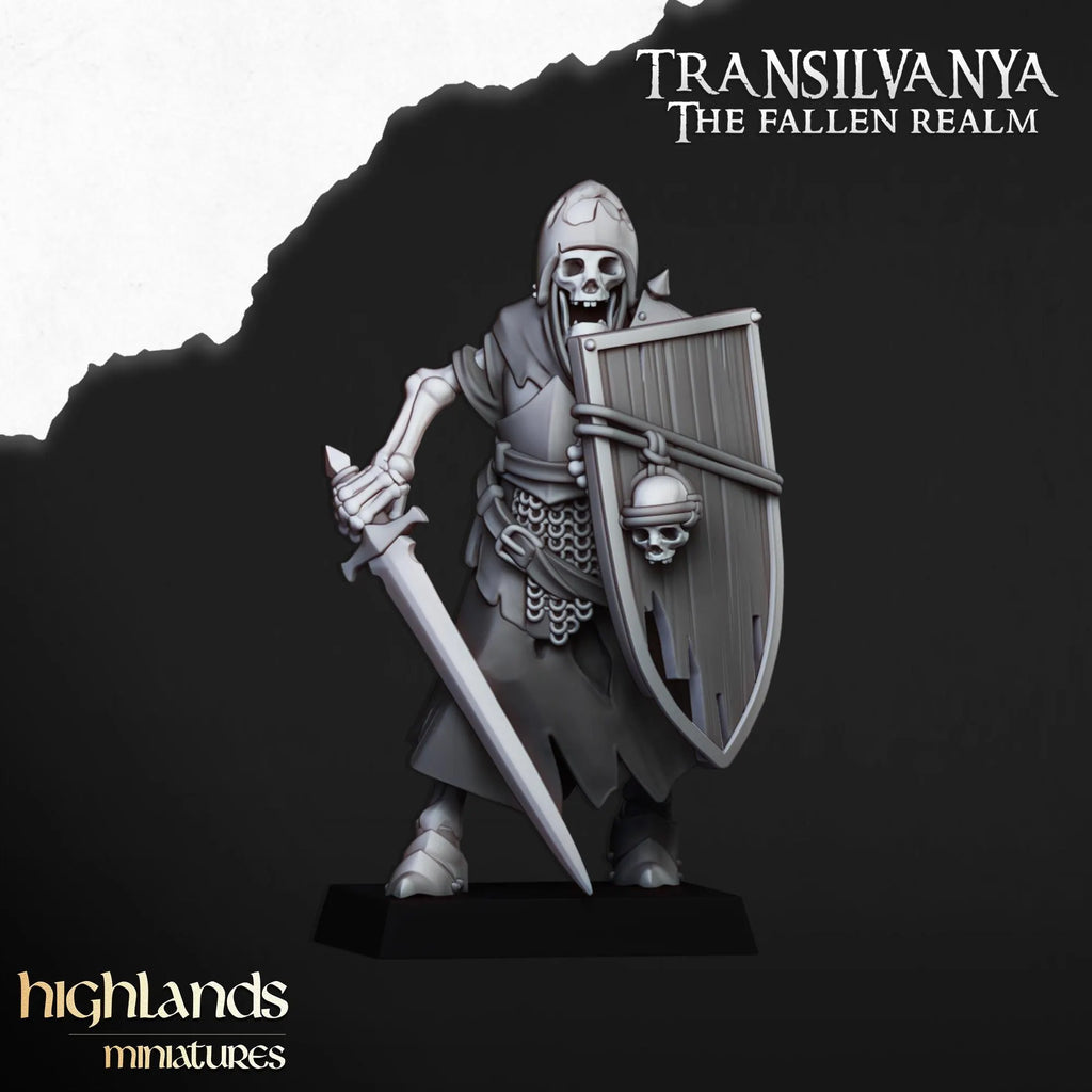 Skeletal Guard with Weapons and Shields